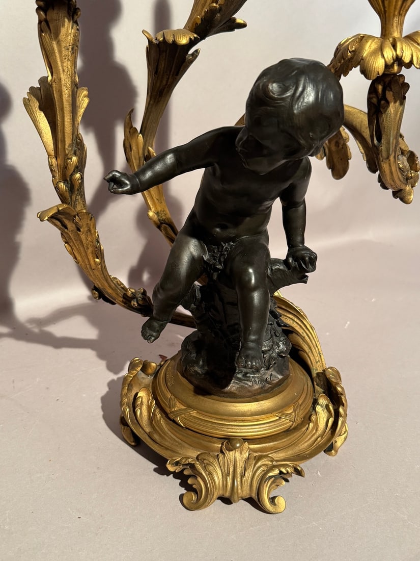 Circa 1880 Rozet Louis XV Gilt Bronze Candelabras, Pair - 16