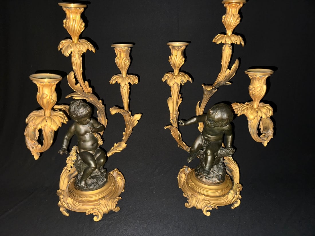 Circa 1880 Rozet Louis XV Gilt Bronze Candelabras, Pair - 18