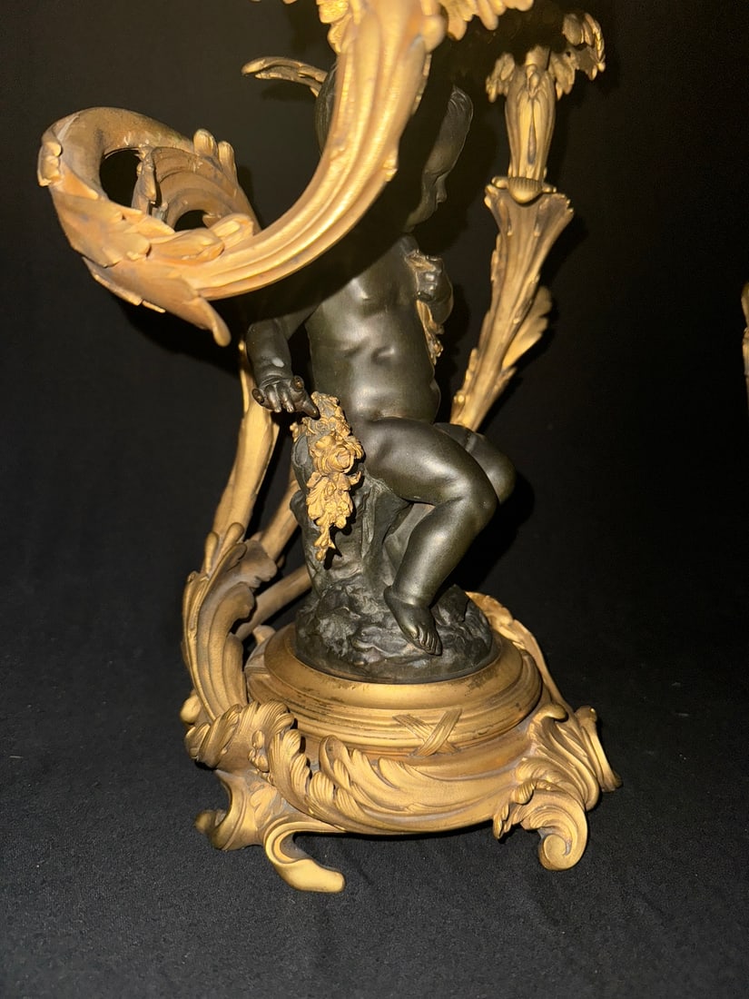 Circa 1880 Rozet Louis XV Gilt Bronze Candelabras, Pair - 7