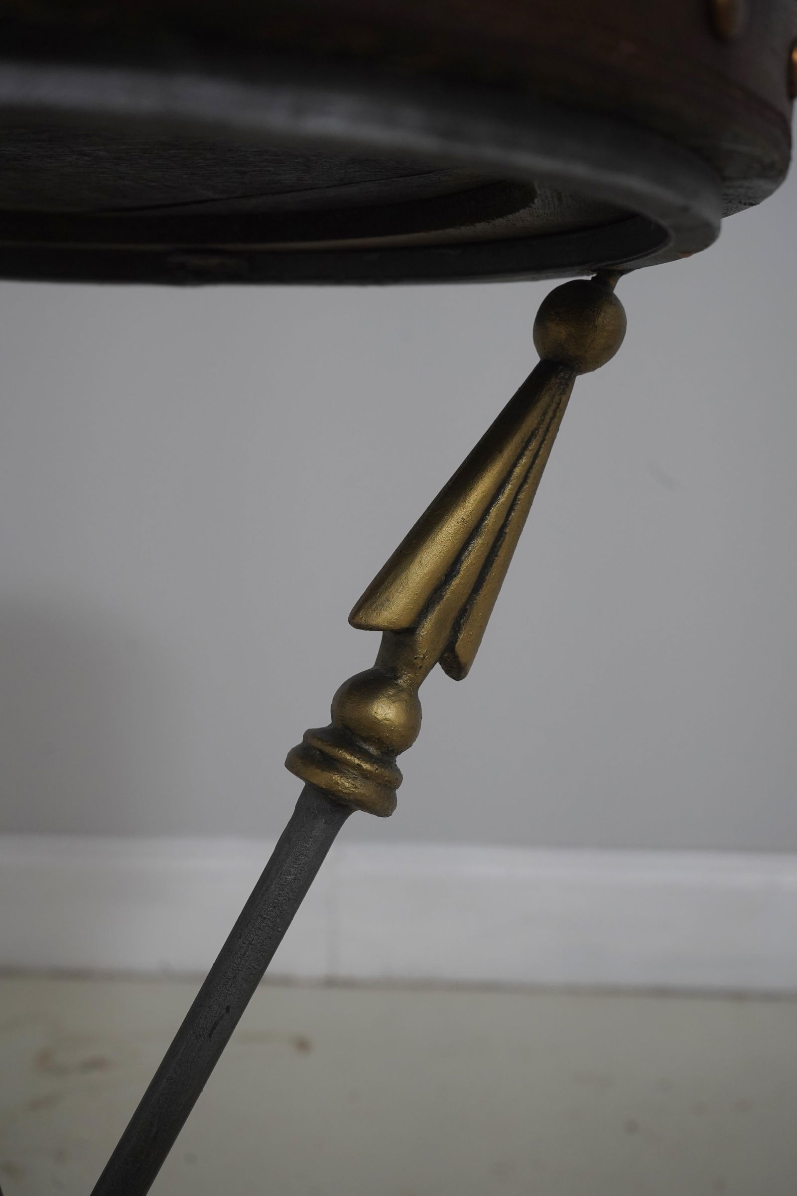 Vintage Leather-Wrapped Box on Stand - 14