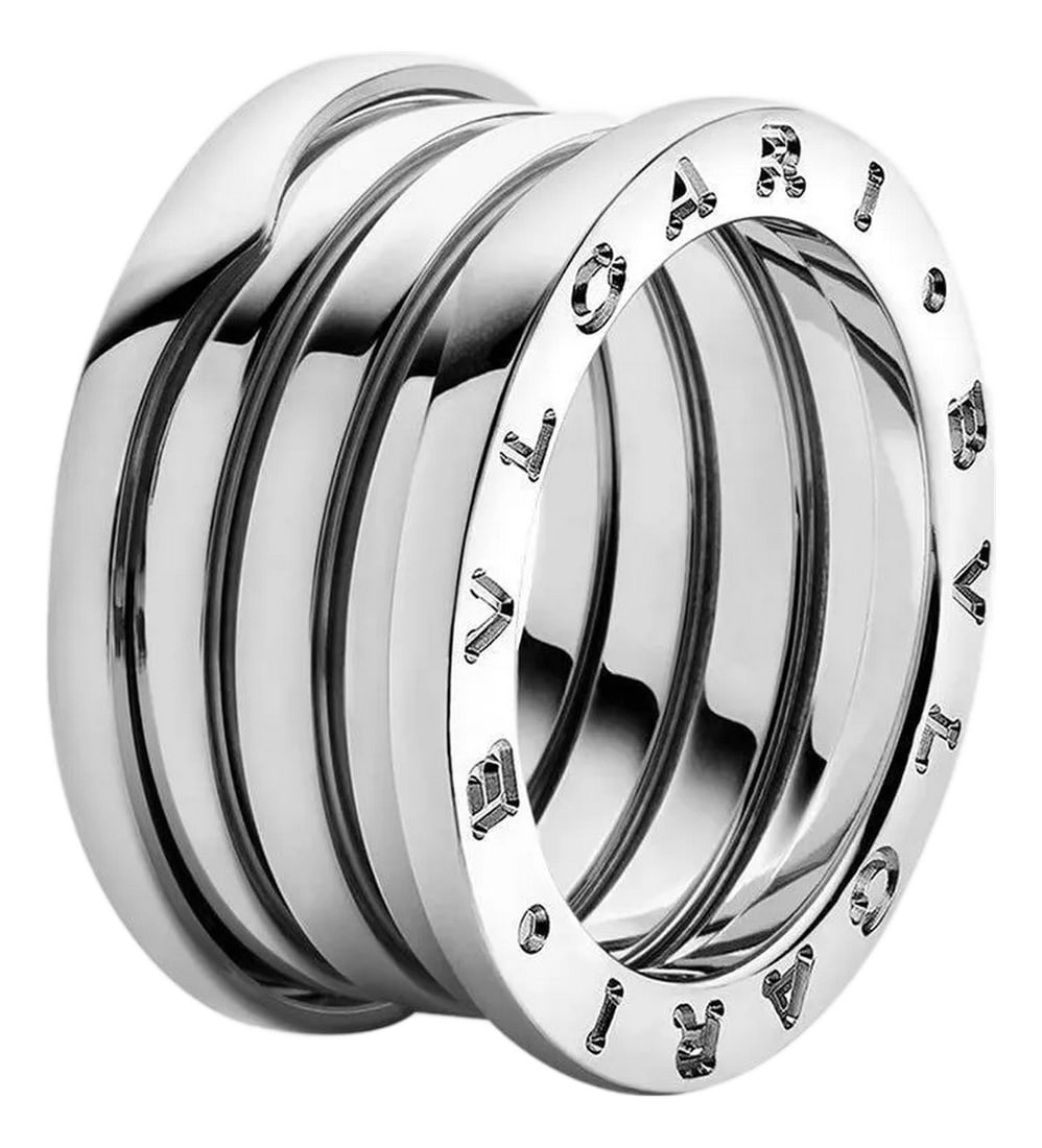 Bulgari "B.zero1" Four Band Ring, Size 7: Bulgari "B.zero1" Four Band Ring in 18k White Gold, Size (EU 55) US 7, Retail $3,550 Condition: Alterations: Original Condition Unaltered Imperfections: Some Imperfections Condition Notes: Near