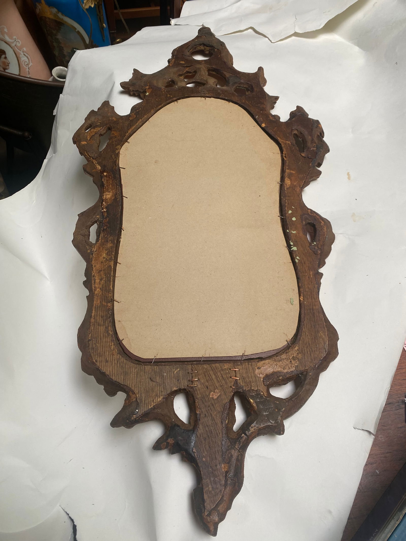 19th Century Rococo Italian Venetian Orange Gold Gilt Carved Wood Mirror - 12