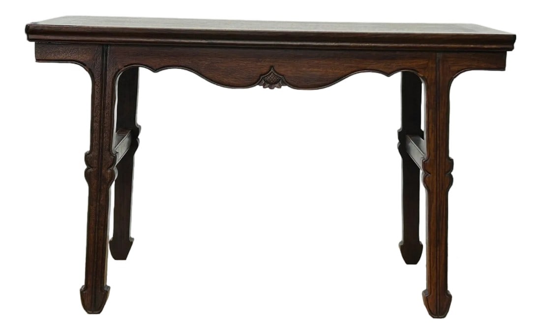 Oriental Brown Stain Tall Legs Rectangular Display Easel Stand Table (1 of 10)