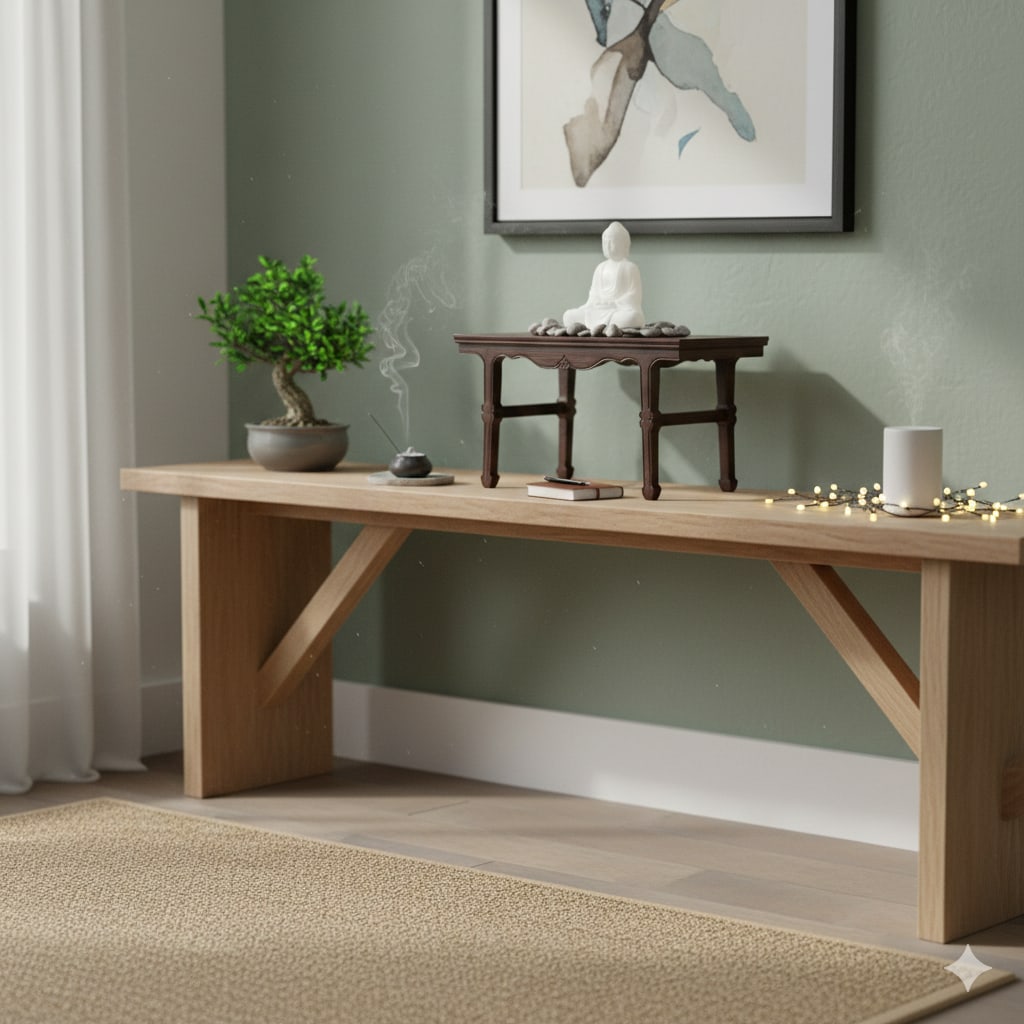 Oriental Brown Stain Tall Legs Rectangular Display Easel Stand Table - 8