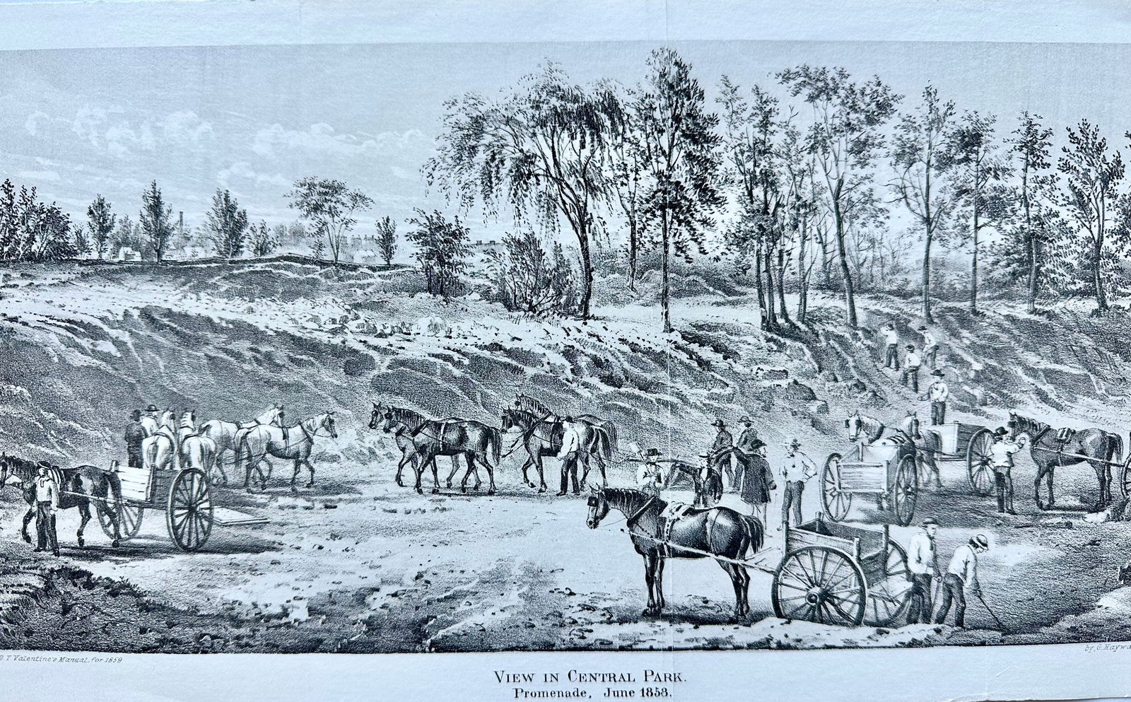 Central Park Engravings - Rare, Set of Two Historical Prints, Valentine's 1859 - 4