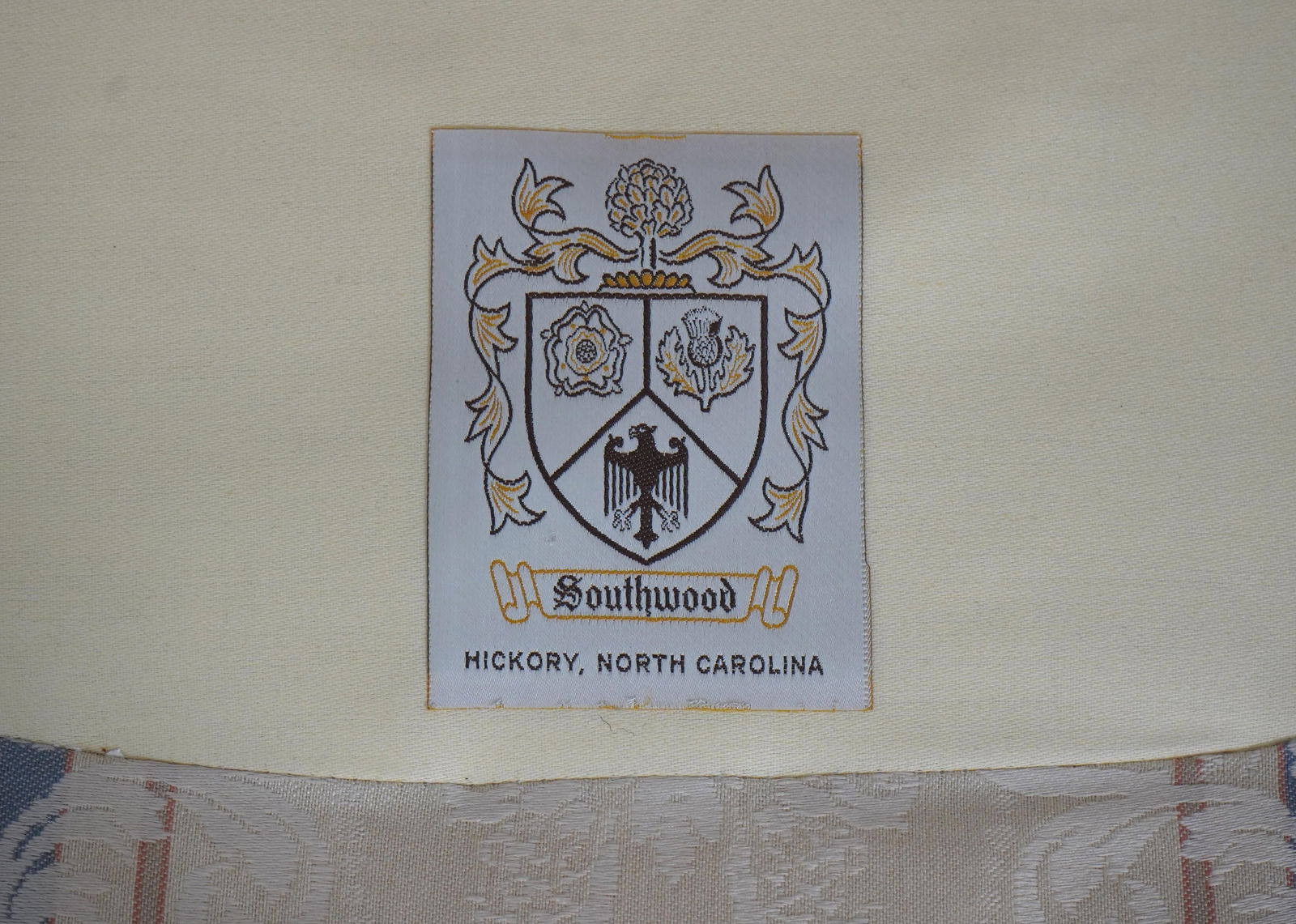 Southwood Clawfoot Mahogany Damask Wing Chair - 18