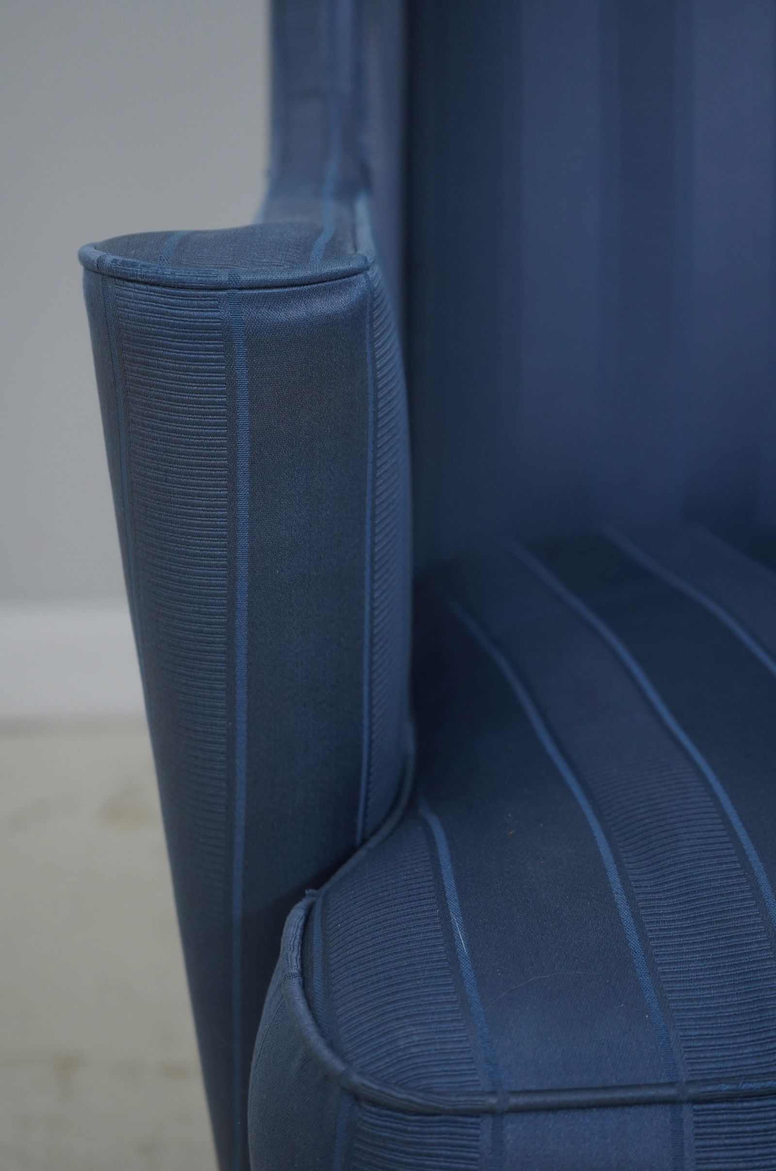 Southwood Blue Upholstered French Foot Mahogany Wing Chair - 13