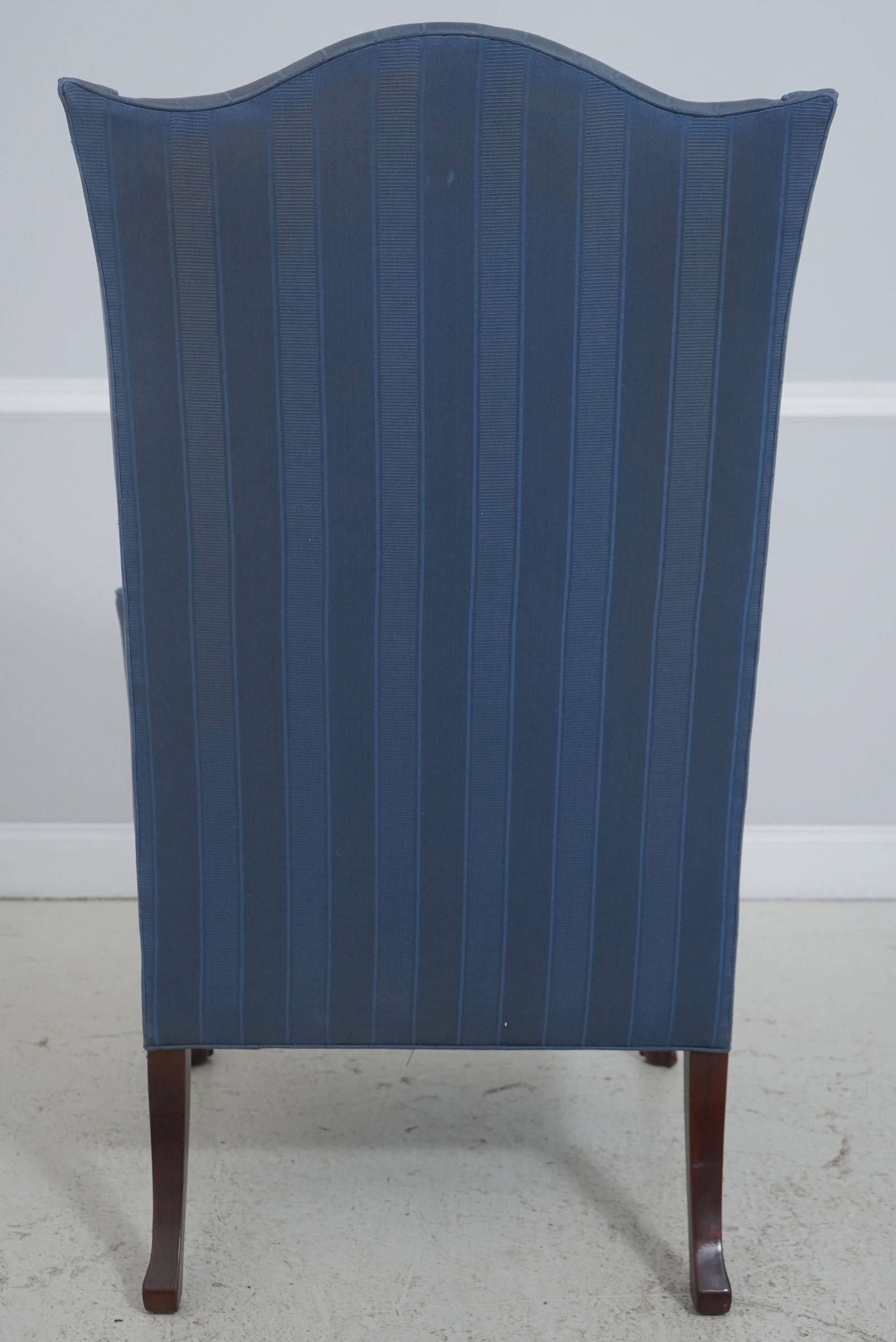 Southwood Blue Upholstered French Foot Mahogany Wing Chair - 4