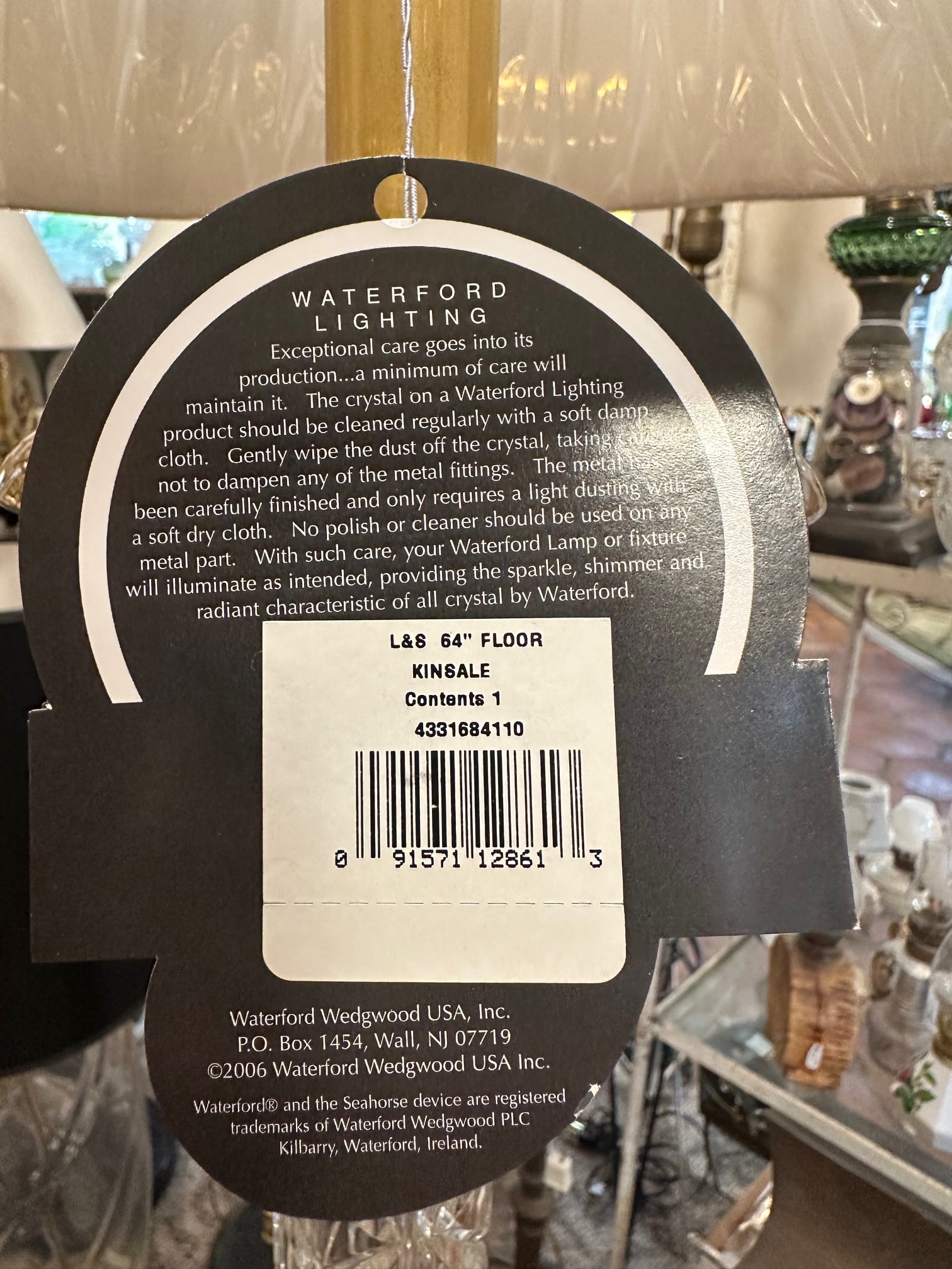 Waterford Crystal Floor Lamp With Brass Details - 13