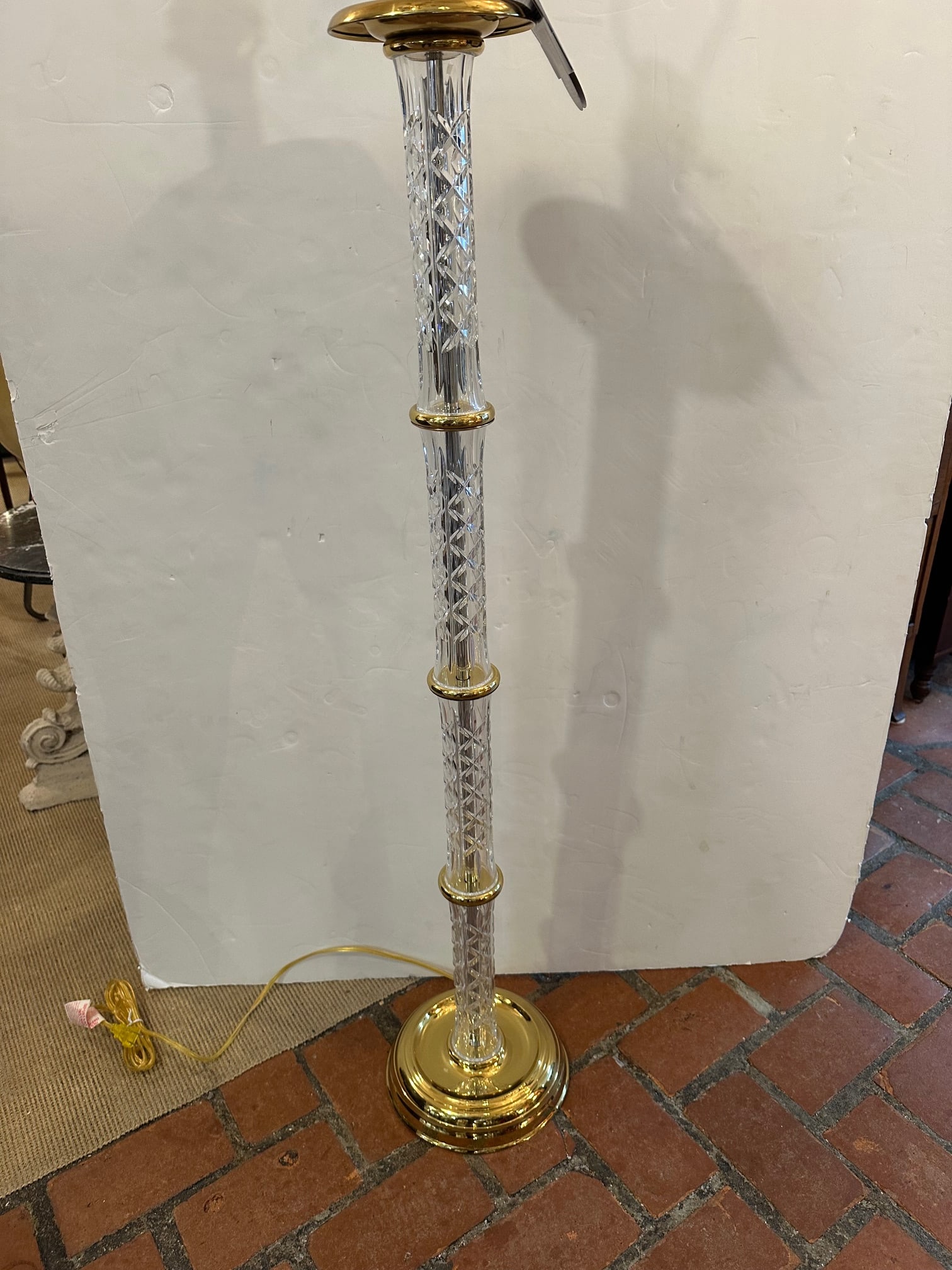 Waterford Crystal Floor Lamp With Brass Details - 2