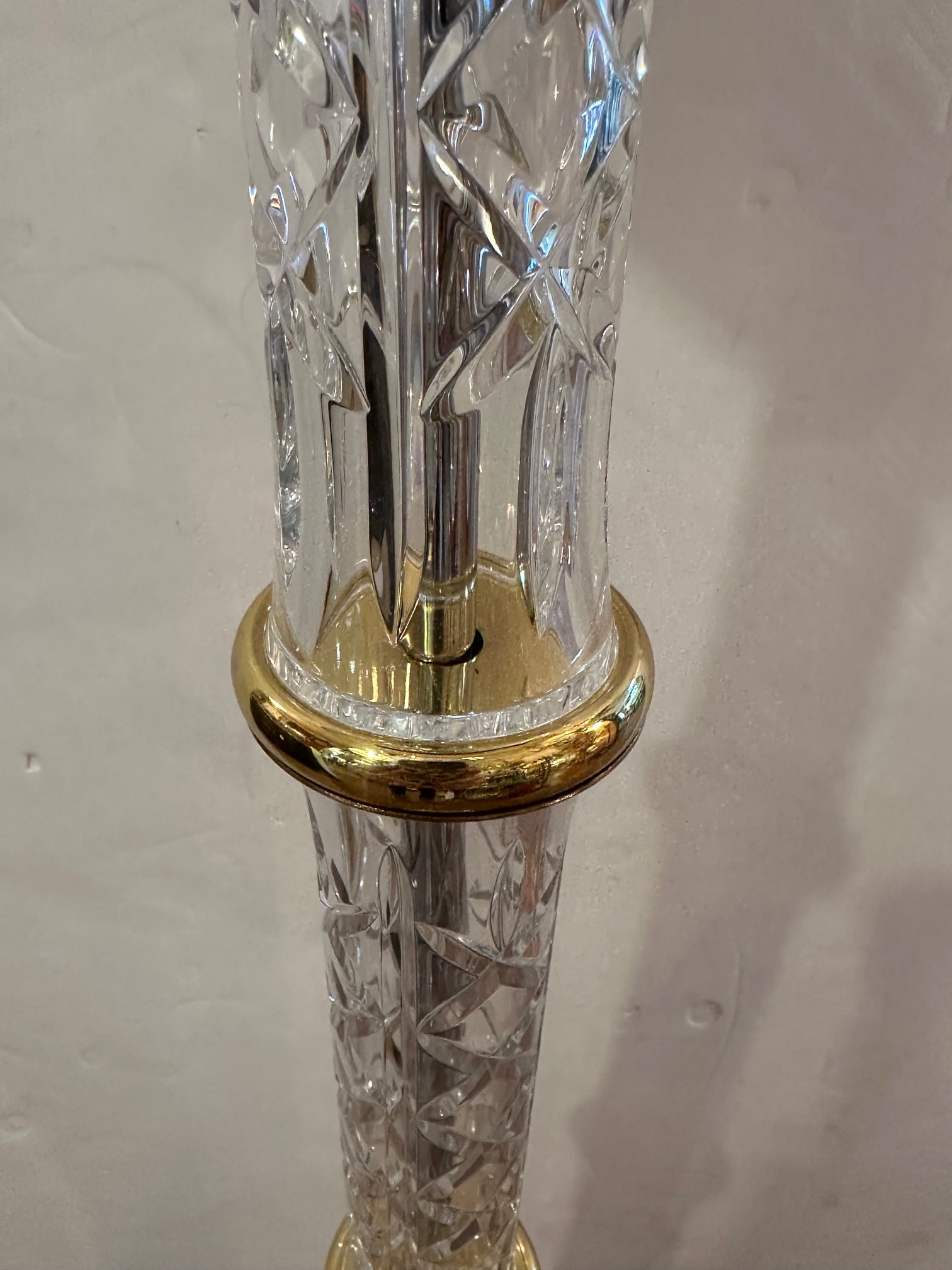 Waterford Crystal Floor Lamp With Brass Details - 7