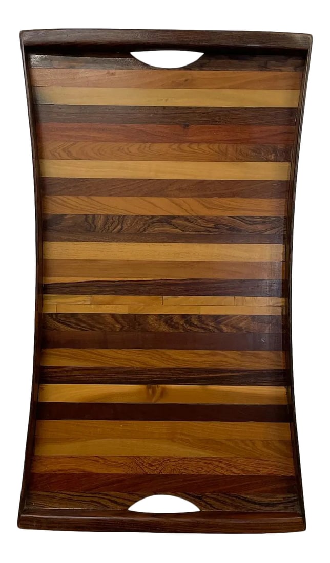 Mid-Century Modern Don Shoemaker Service Tray Tapered Exotic Wood (1 of 10)