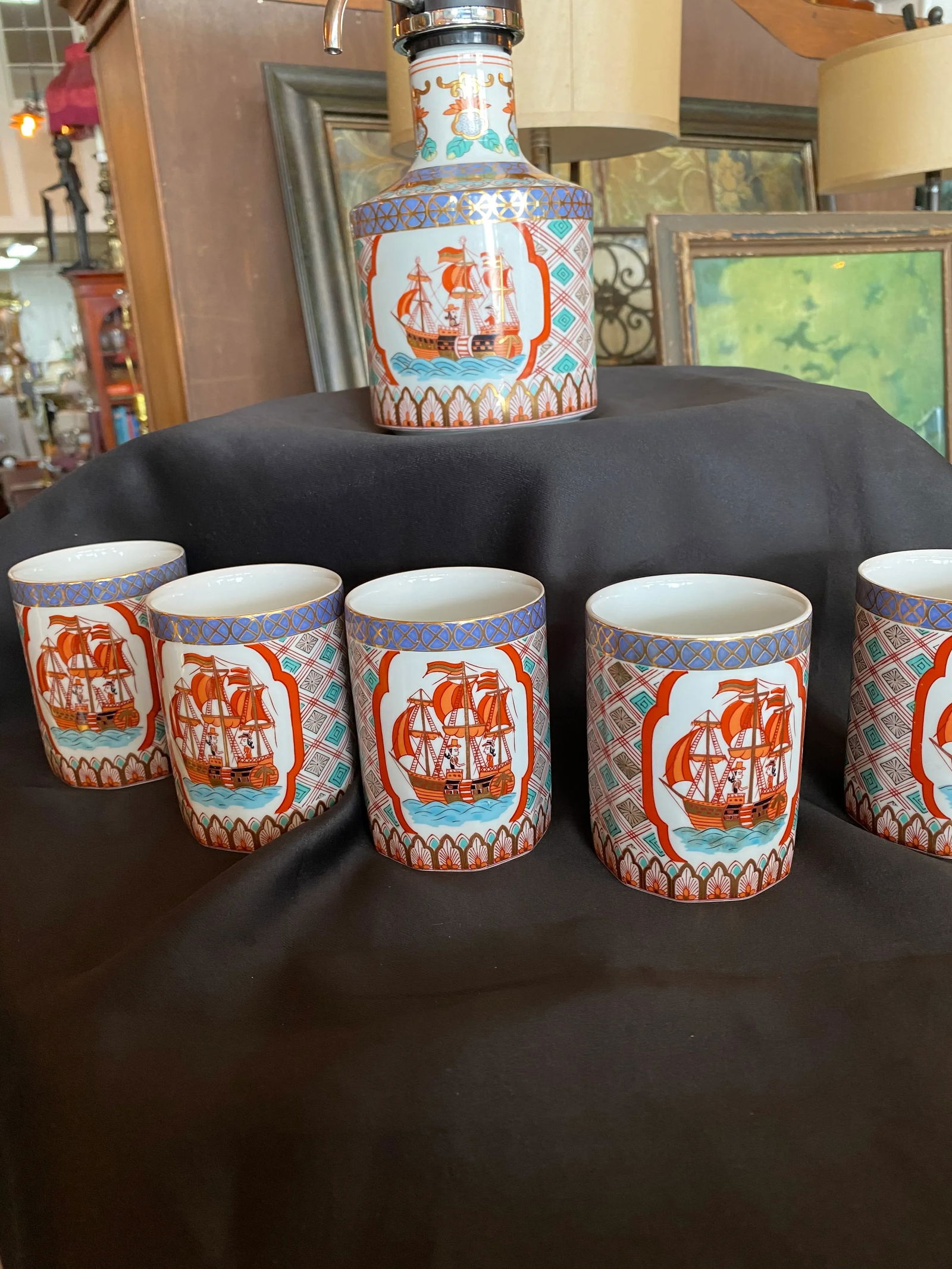 1980s Arita Imari Cocktail Set- 6 Pieces - 6