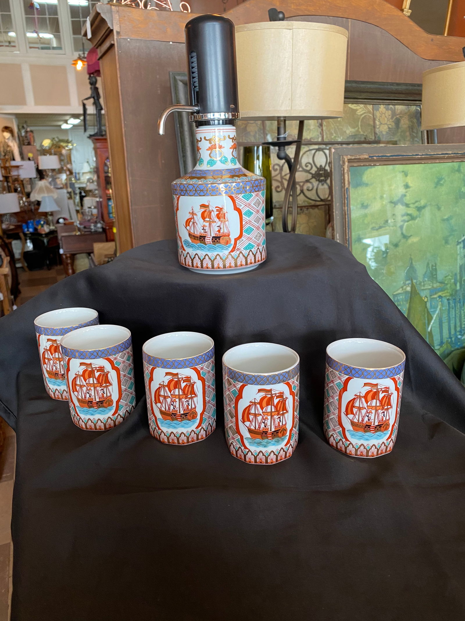 1980s Arita Imari Cocktail Set- 6 Pieces - 7