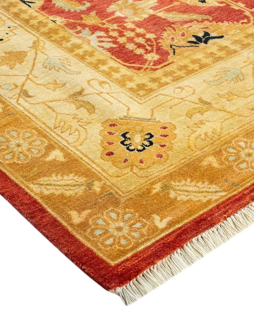 Vintage Moroccan Hand Knotted Wool Area Rug, Orange - 6'2" X 8'10" - 2