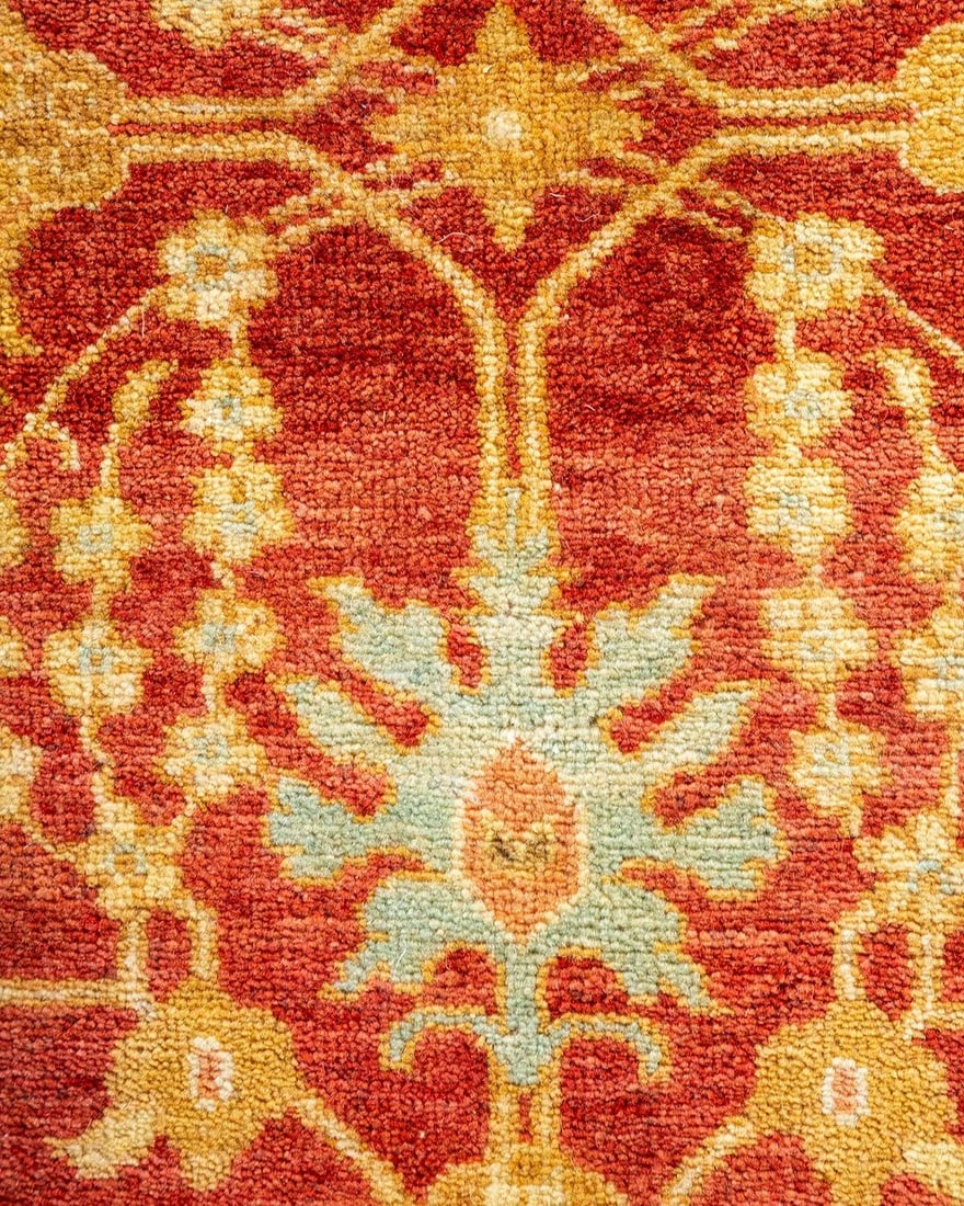 Vintage Moroccan Hand Knotted Wool Area Rug, Orange - 6'2" X 8'10" - 3