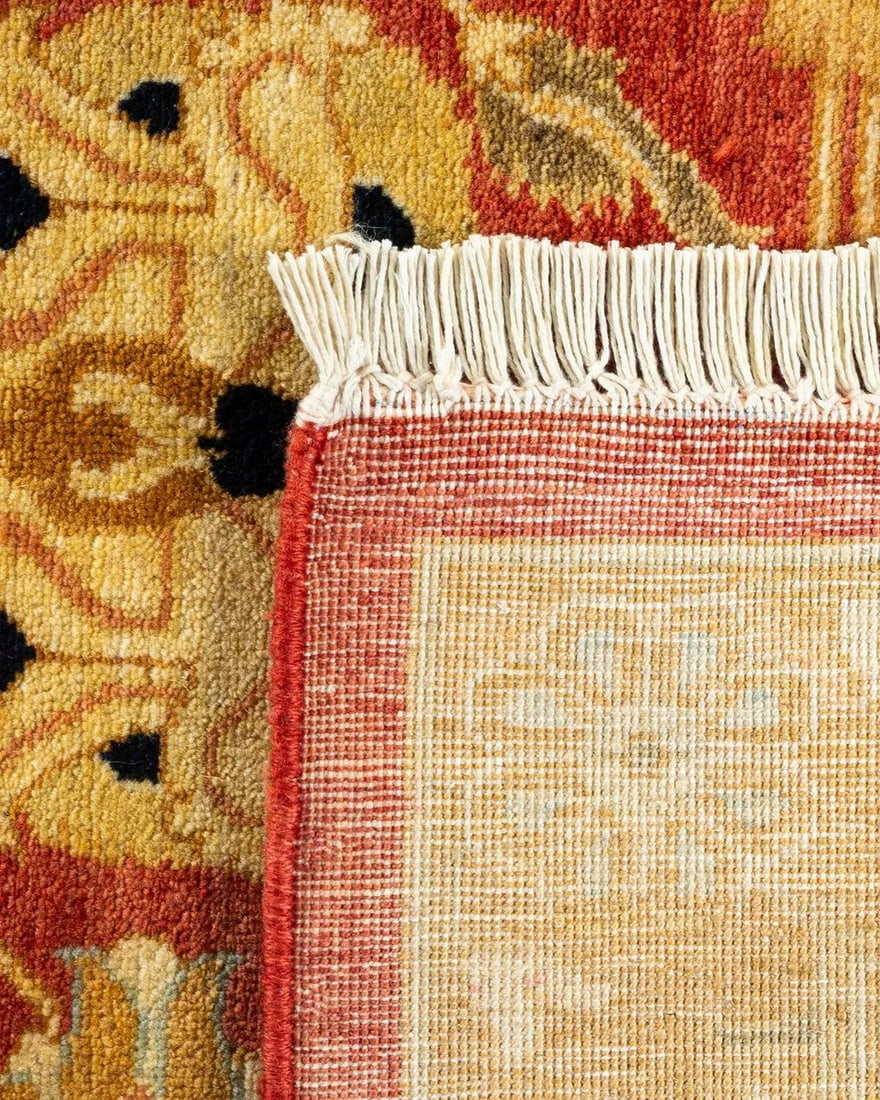 Vintage Moroccan Hand Knotted Wool Area Rug, Orange - 6'2" X 8'10" - 5