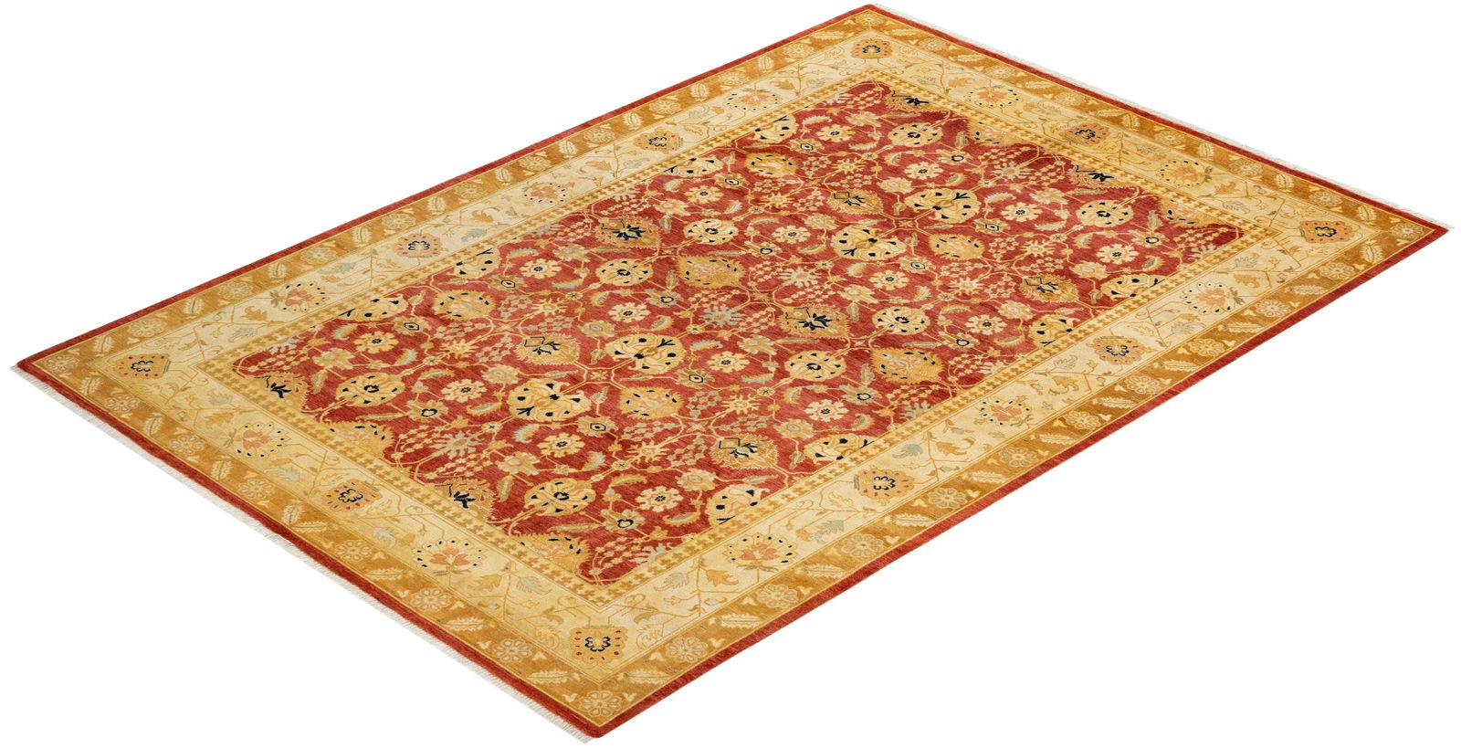 Vintage Moroccan Hand Knotted Wool Area Rug, Orange - 6'2" X 8'10" - 8