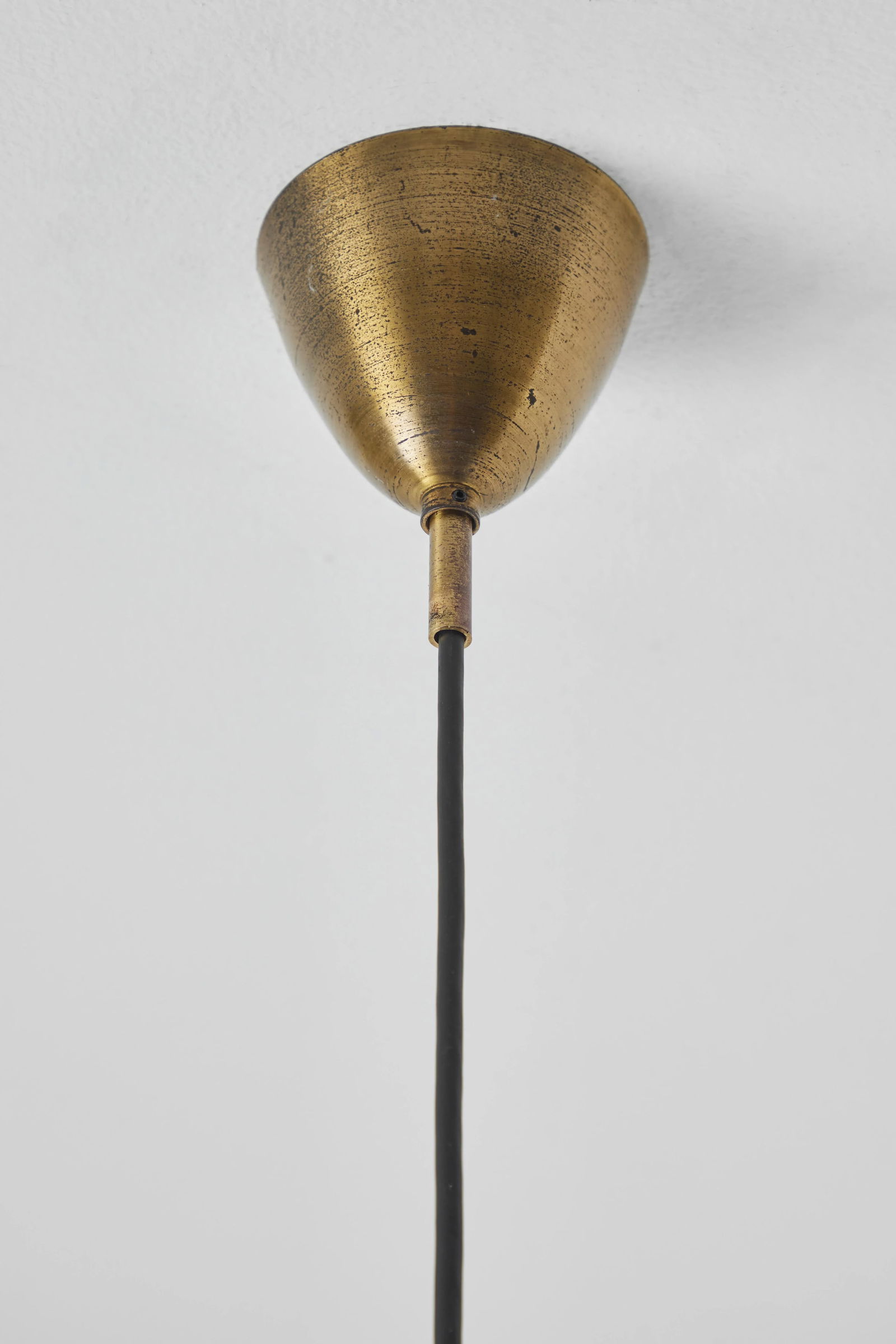 Large 1950s Italian Perforated Brass Double-Cone Pendant - 5