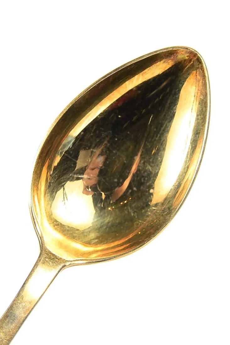 Russian Gilt Silver & Enamel Spoons - Set of 6 - 4