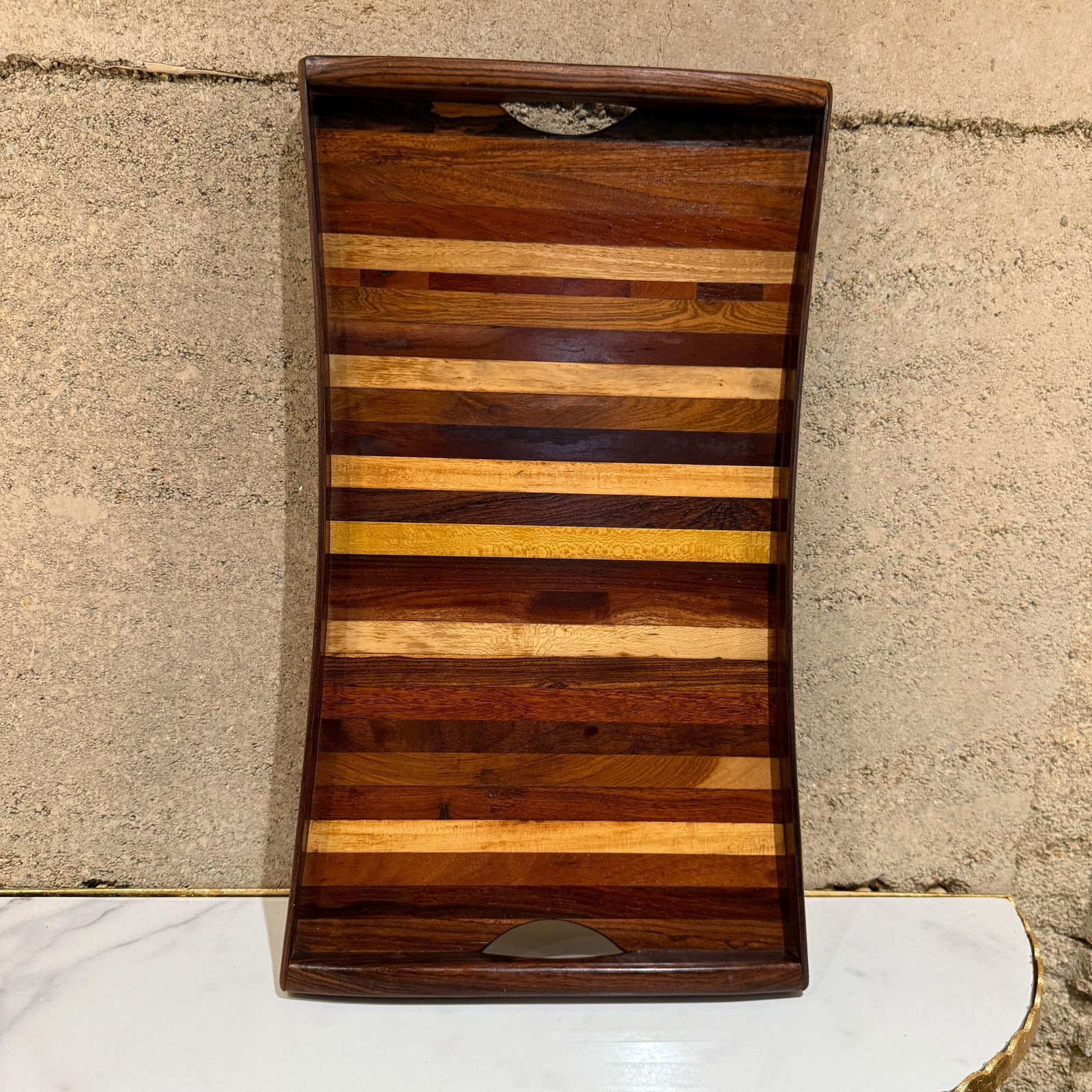 1970s Don Shoemaker for Señal Service Tray Exotic Wood - 14