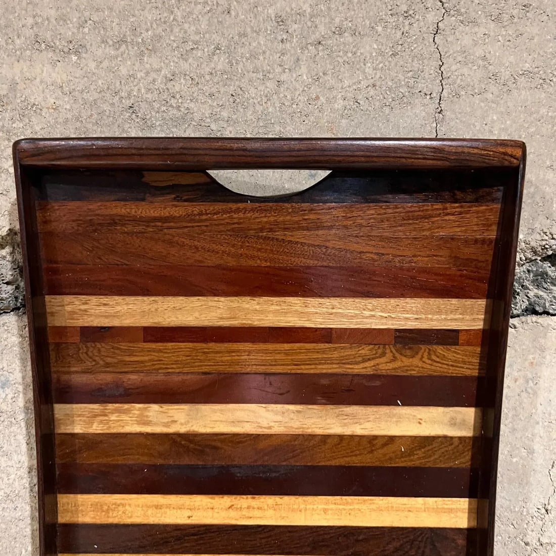1970s Don Shoemaker for Señal Service Tray Exotic Wood - 2
