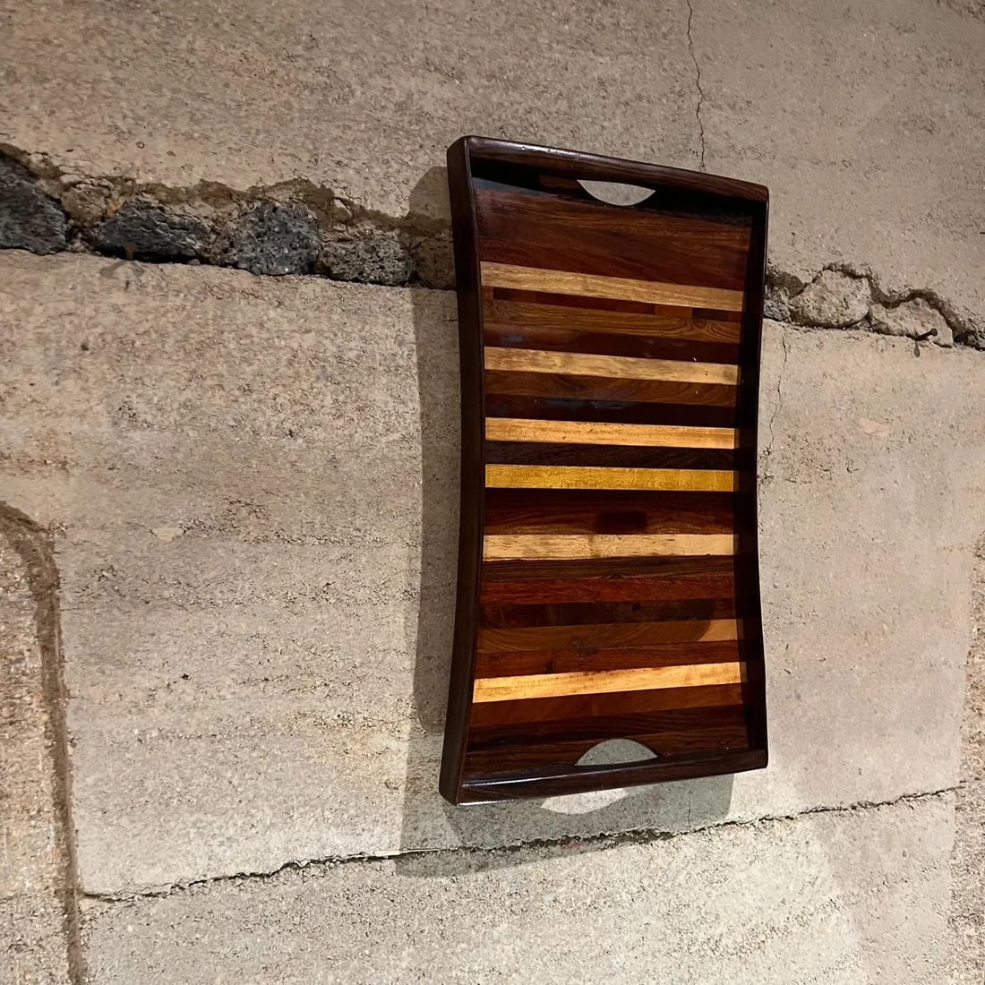 1970s Don Shoemaker for Señal Service Tray Exotic Wood - 3