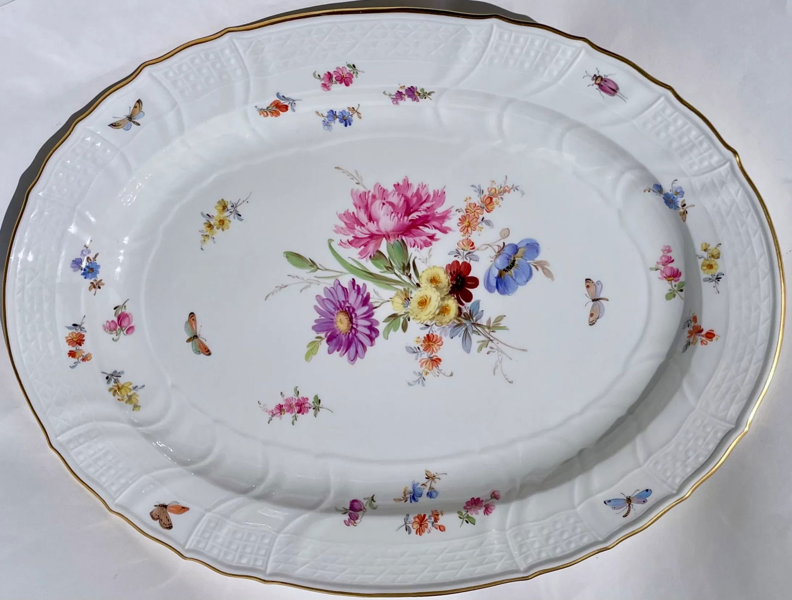 Antique Meissen Porcelain Floral Platter, 19th Century - 12