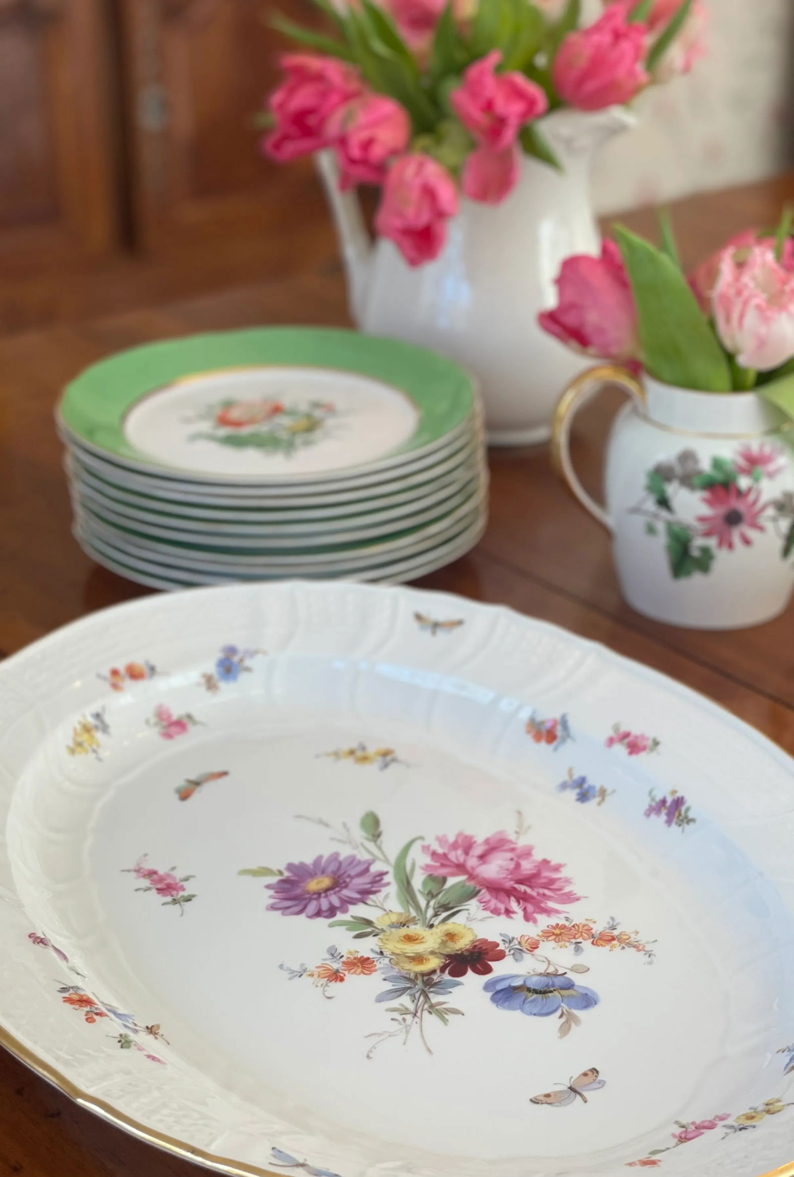 Antique Meissen Porcelain Floral Platter, 19th Century - 3