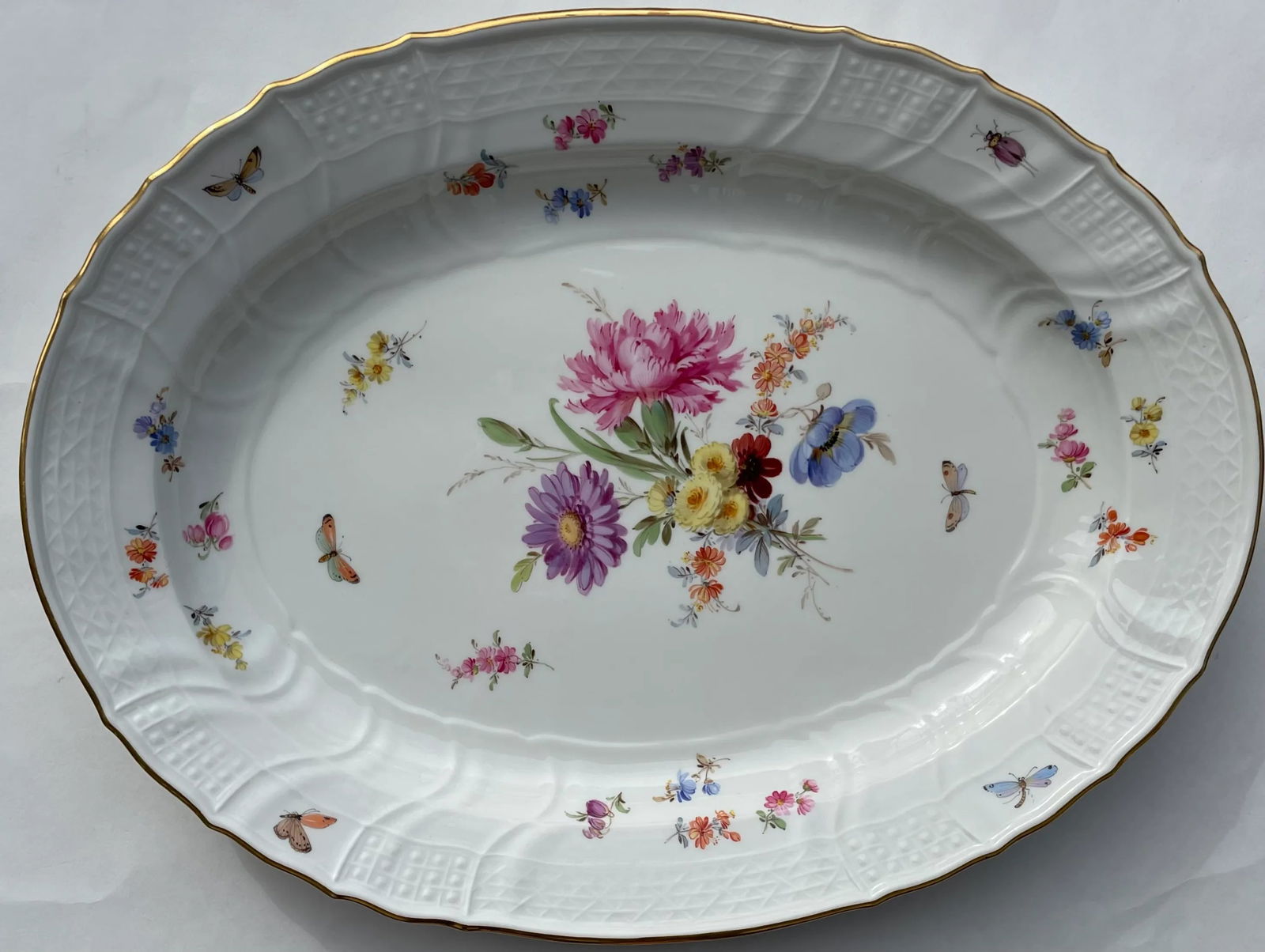 Antique Meissen Porcelain Floral Platter, 19th Century - 4