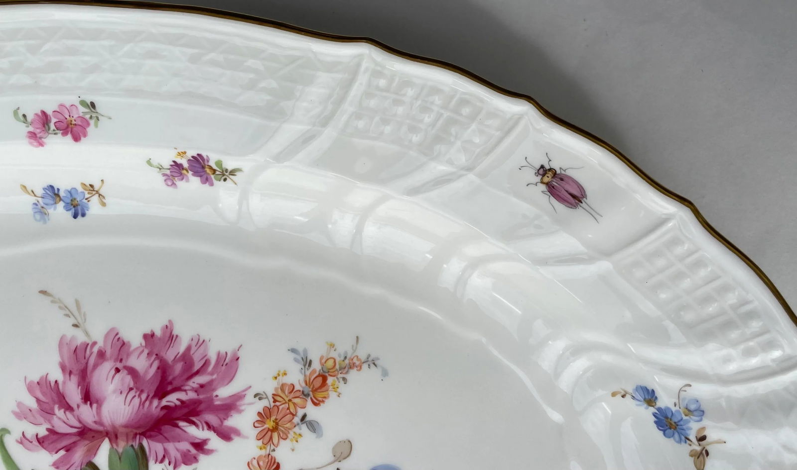 Antique Meissen Porcelain Floral Platter, 19th Century - 6