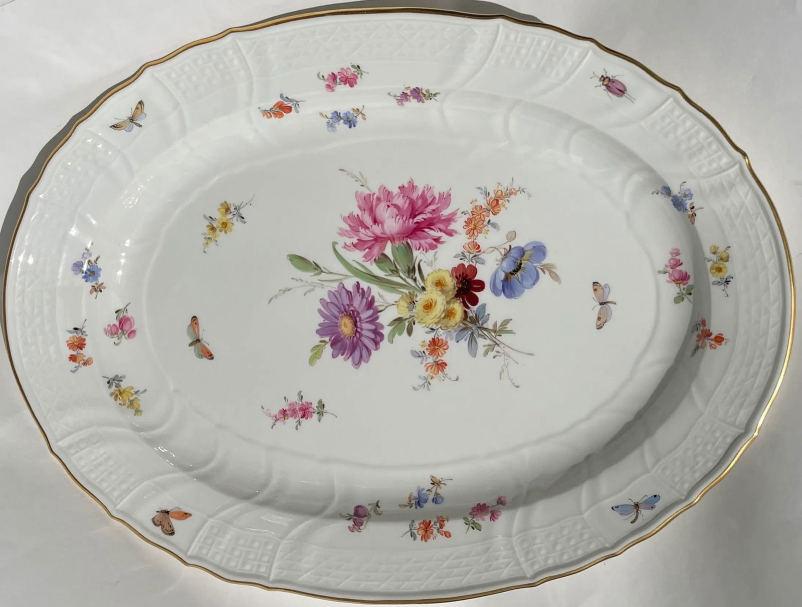 Antique Meissen Porcelain Floral Platter, 19th Century - 8