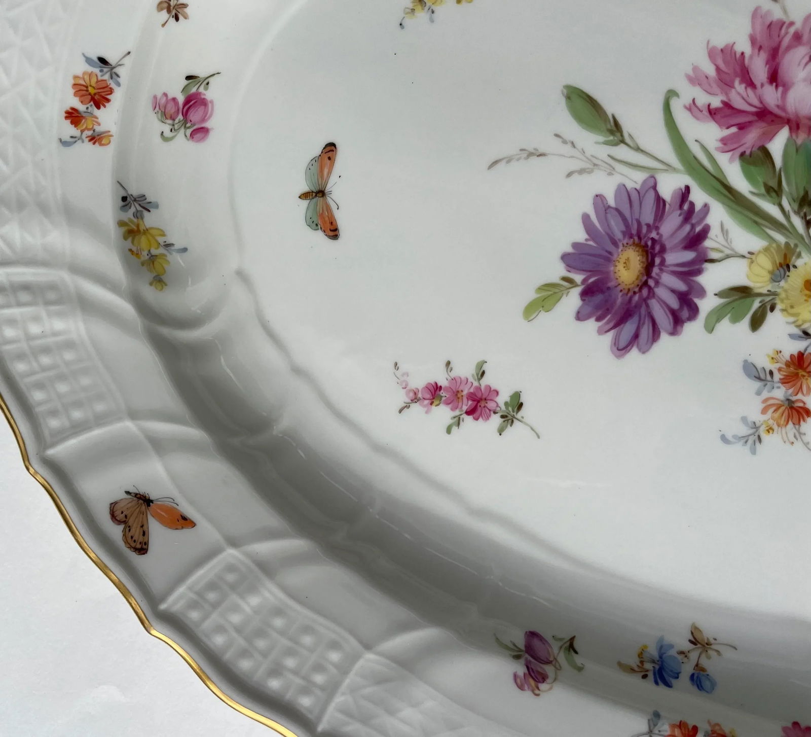 Antique Meissen Porcelain Floral Platter, 19th Century - 9