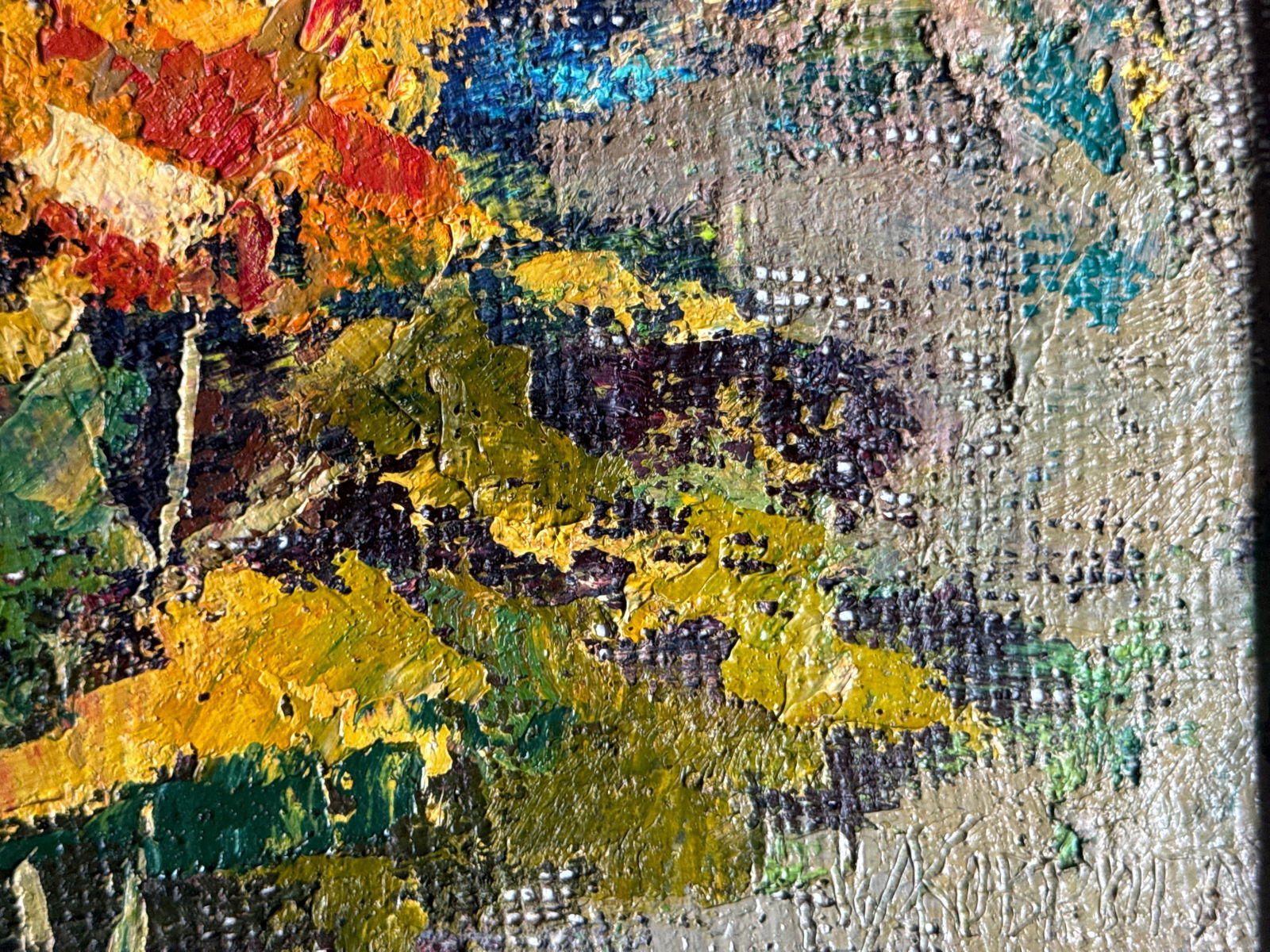 Oil painting with frame in the botanical garden K. Leonid - 6