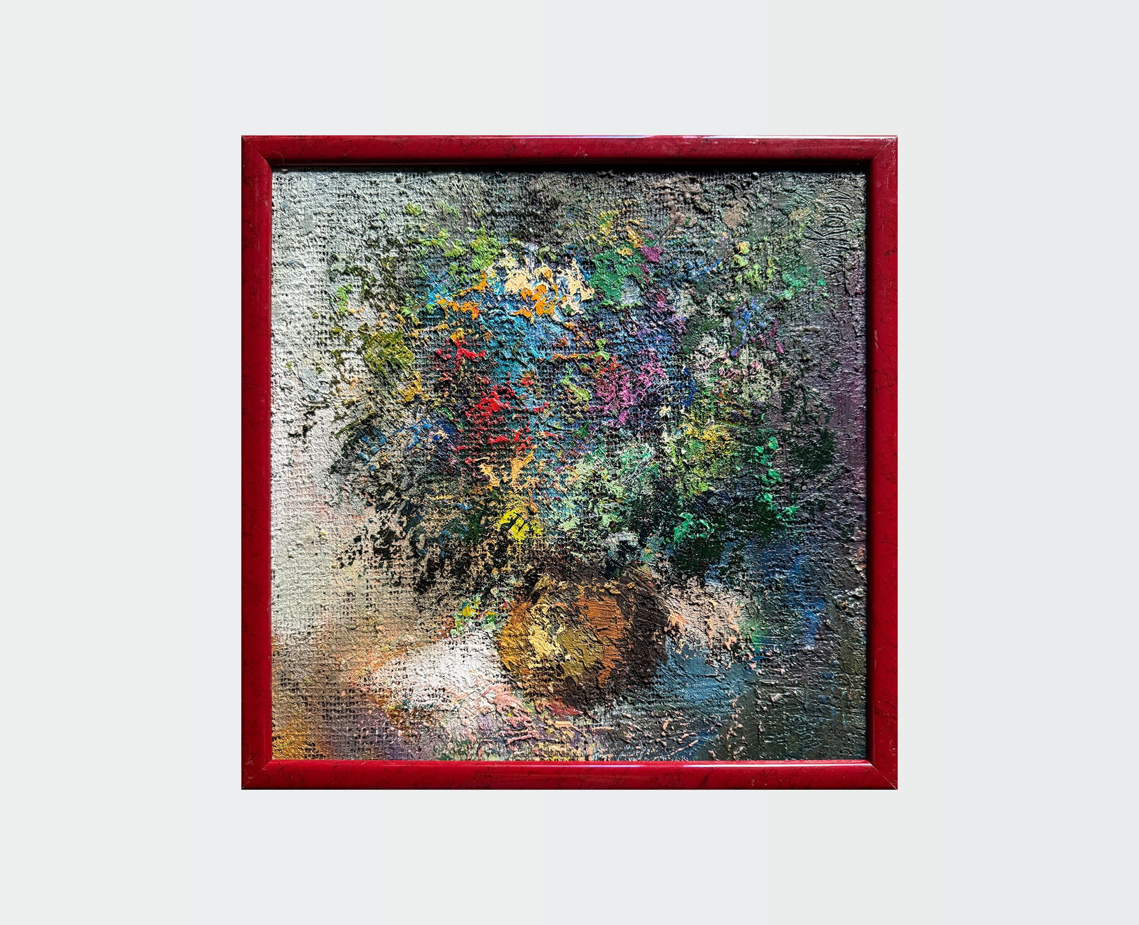 Oil painting with frame flowers K. Leonid - 2