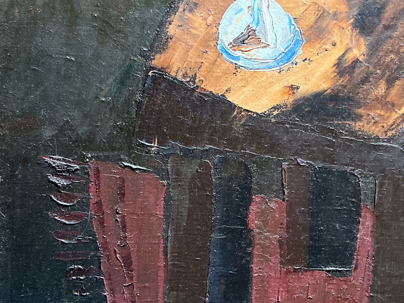 Abstract Oil painting with frame stationery button K. Leonid - 5