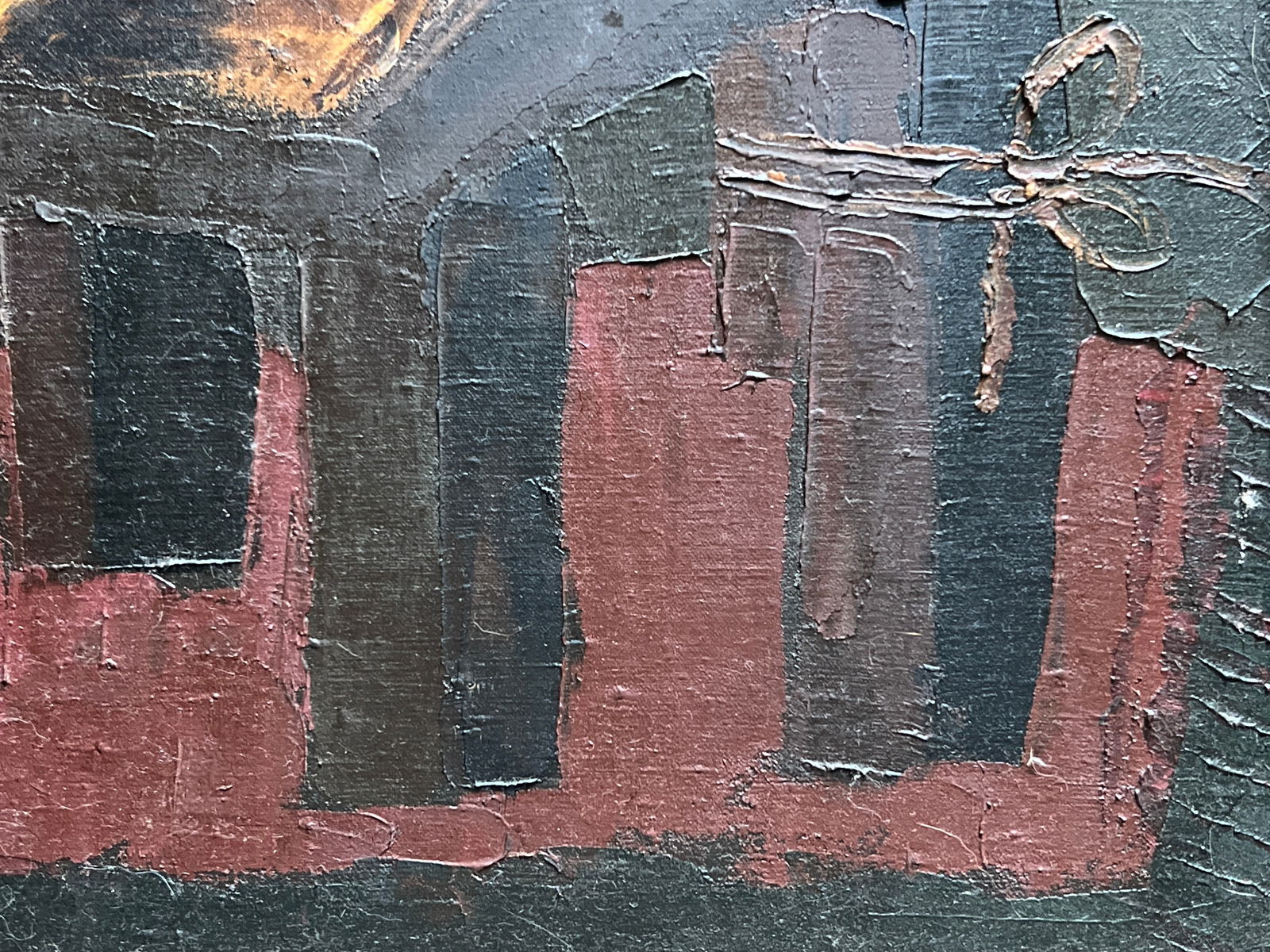 Abstract Oil painting with frame stationery button K. Leonid - 7