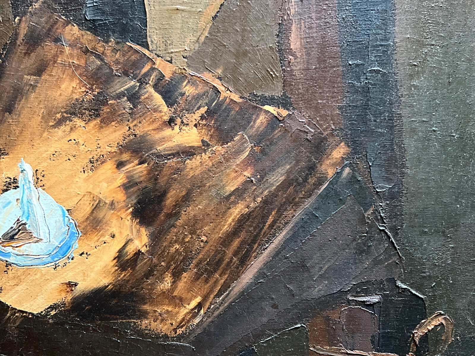 Abstract Oil painting with frame stationery button K. Leonid - 8