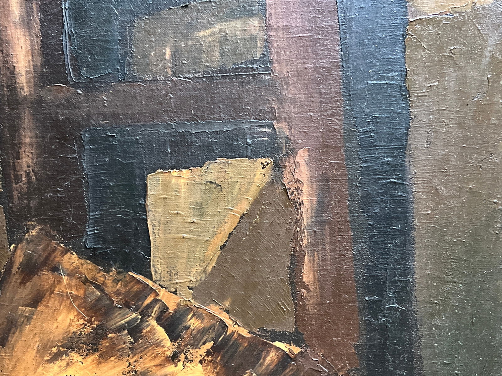 Abstract Oil painting with frame stationery button K. Leonid - 9