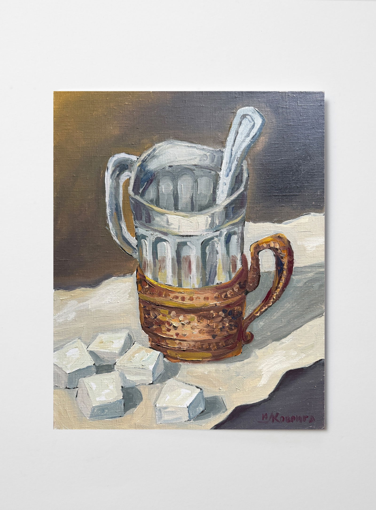 Oil painting with frame glass K. Leonid - 2