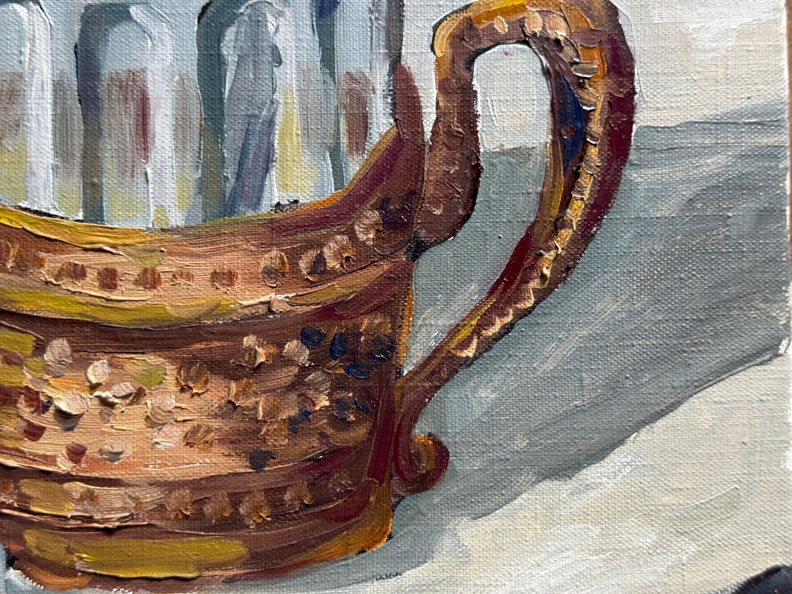 Oil painting with frame glass K. Leonid - 8