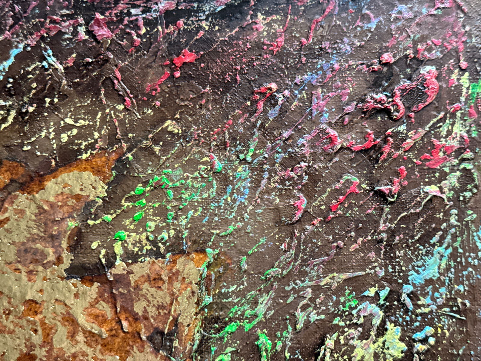 Abstract Oil painting with frame fish landscape K. Leonid - 4