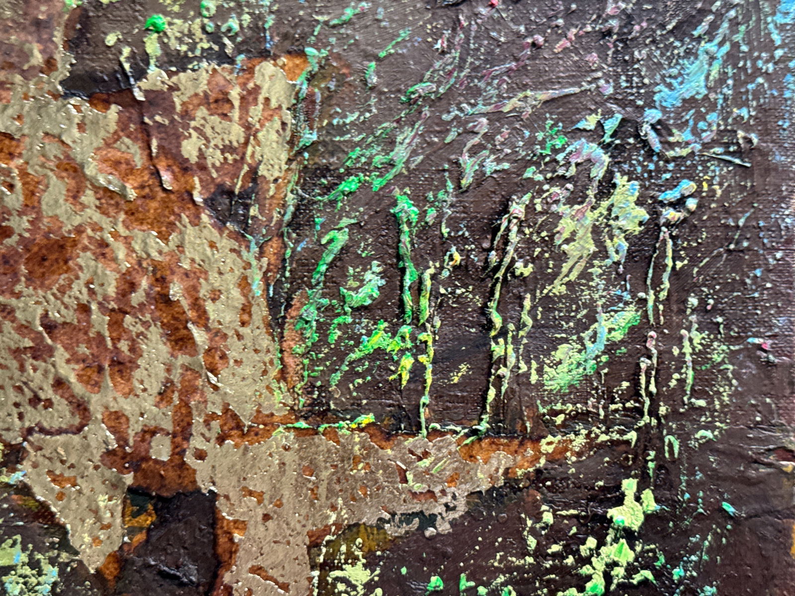 Abstract Oil painting with frame fish landscape K. Leonid - 5