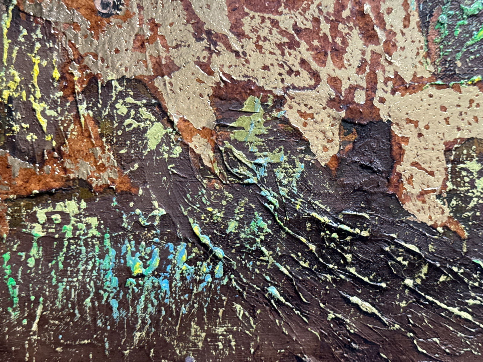 Abstract Oil painting with frame fish landscape K. Leonid - 9