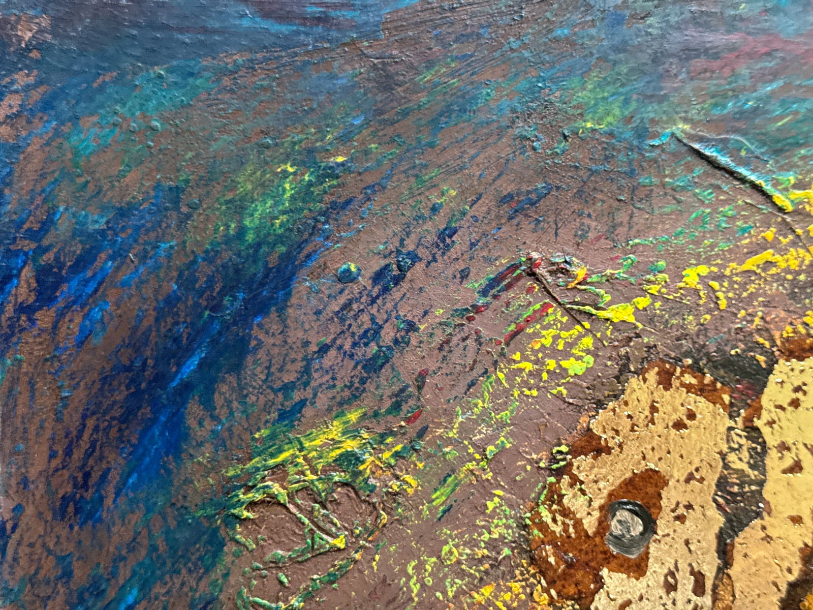 Abstract Oil painting with frame goldfish K. Leonid - 3