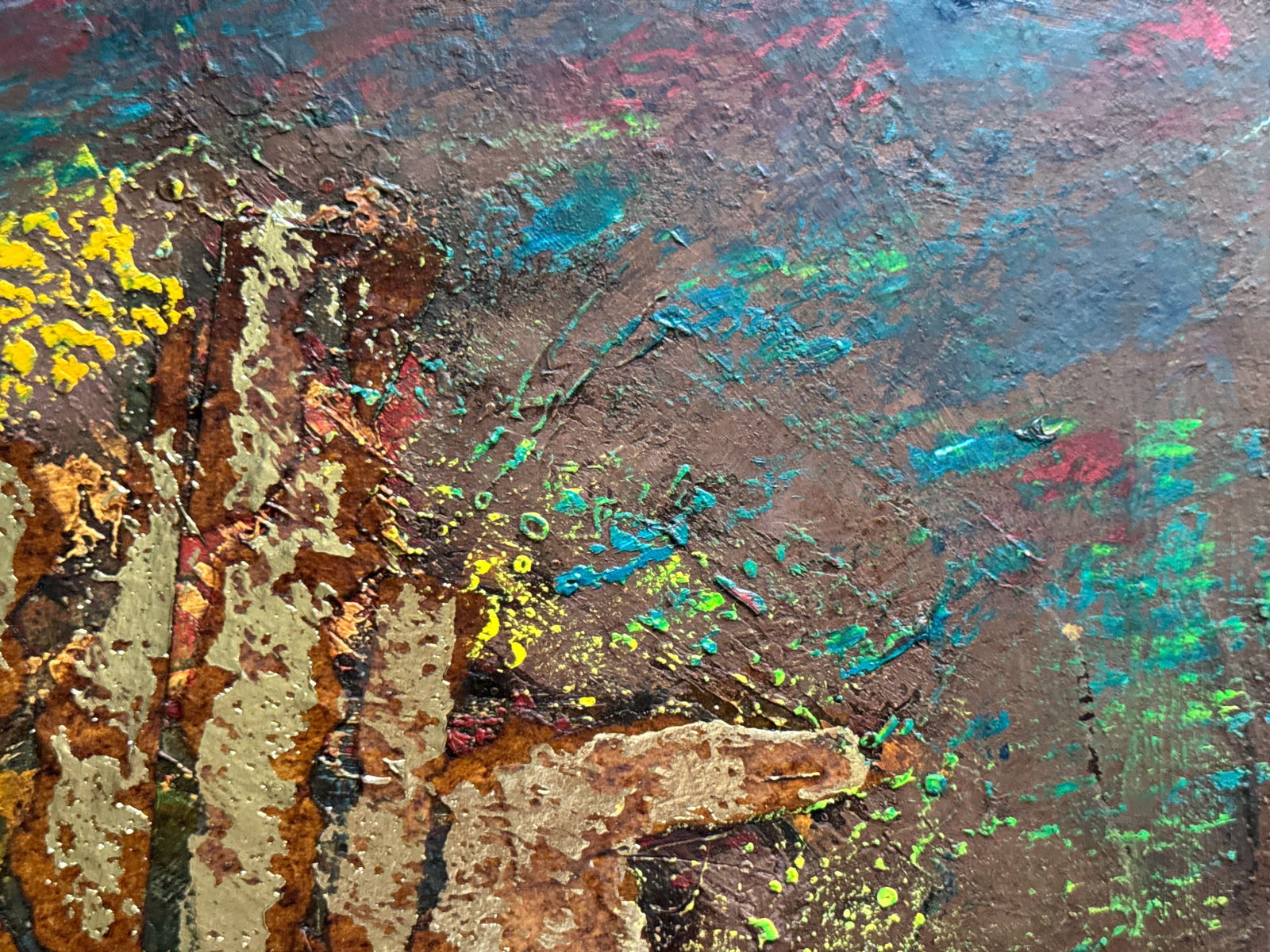 Abstract Oil painting with frame goldfish K. Leonid - 5