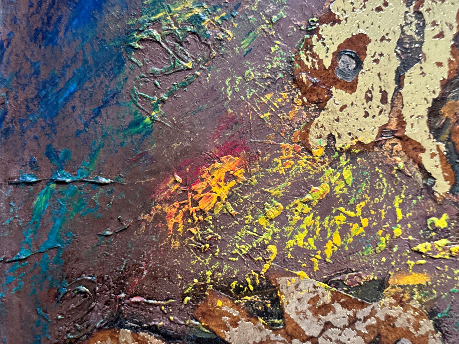 Abstract Oil painting with frame goldfish K. Leonid - 8