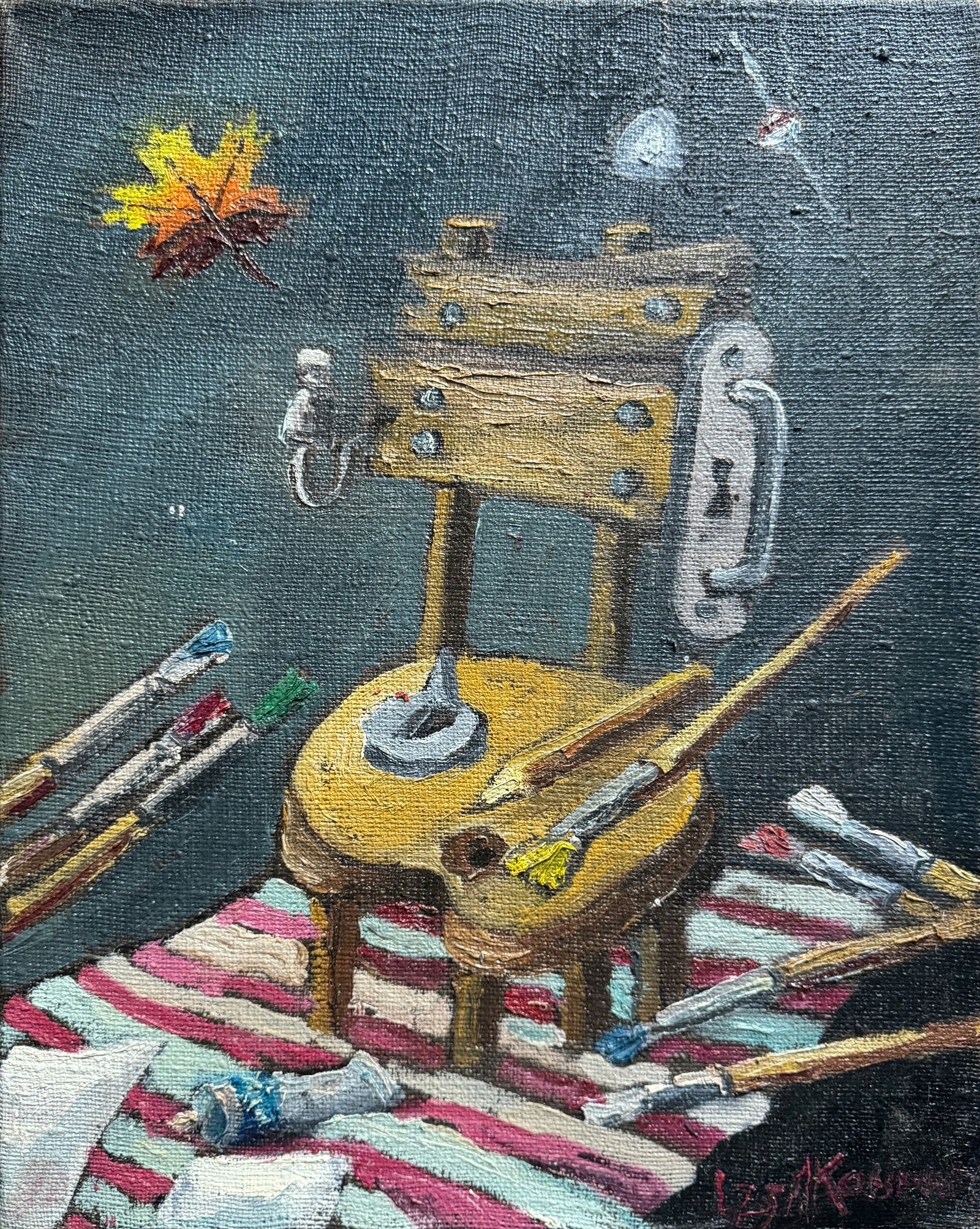 Oil painting with frame stationery button K. Leonid (1 of 9)