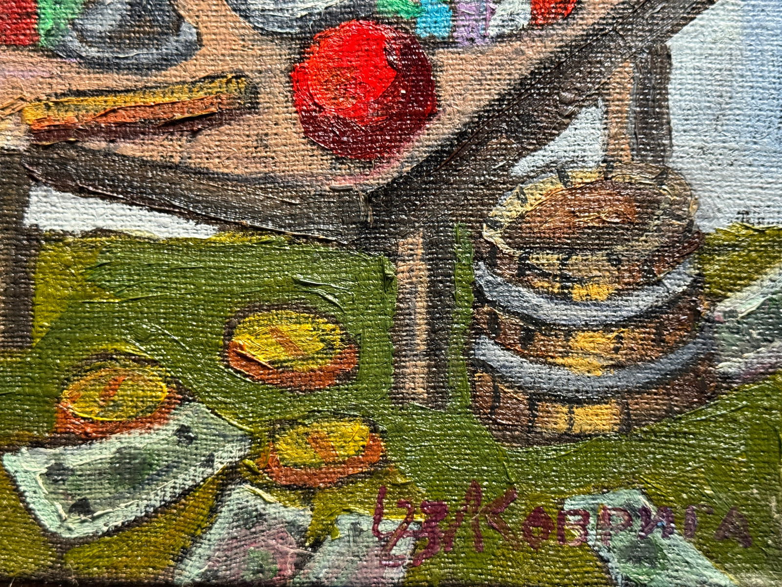 Oil painting with frame Bench K. Leonid - 5