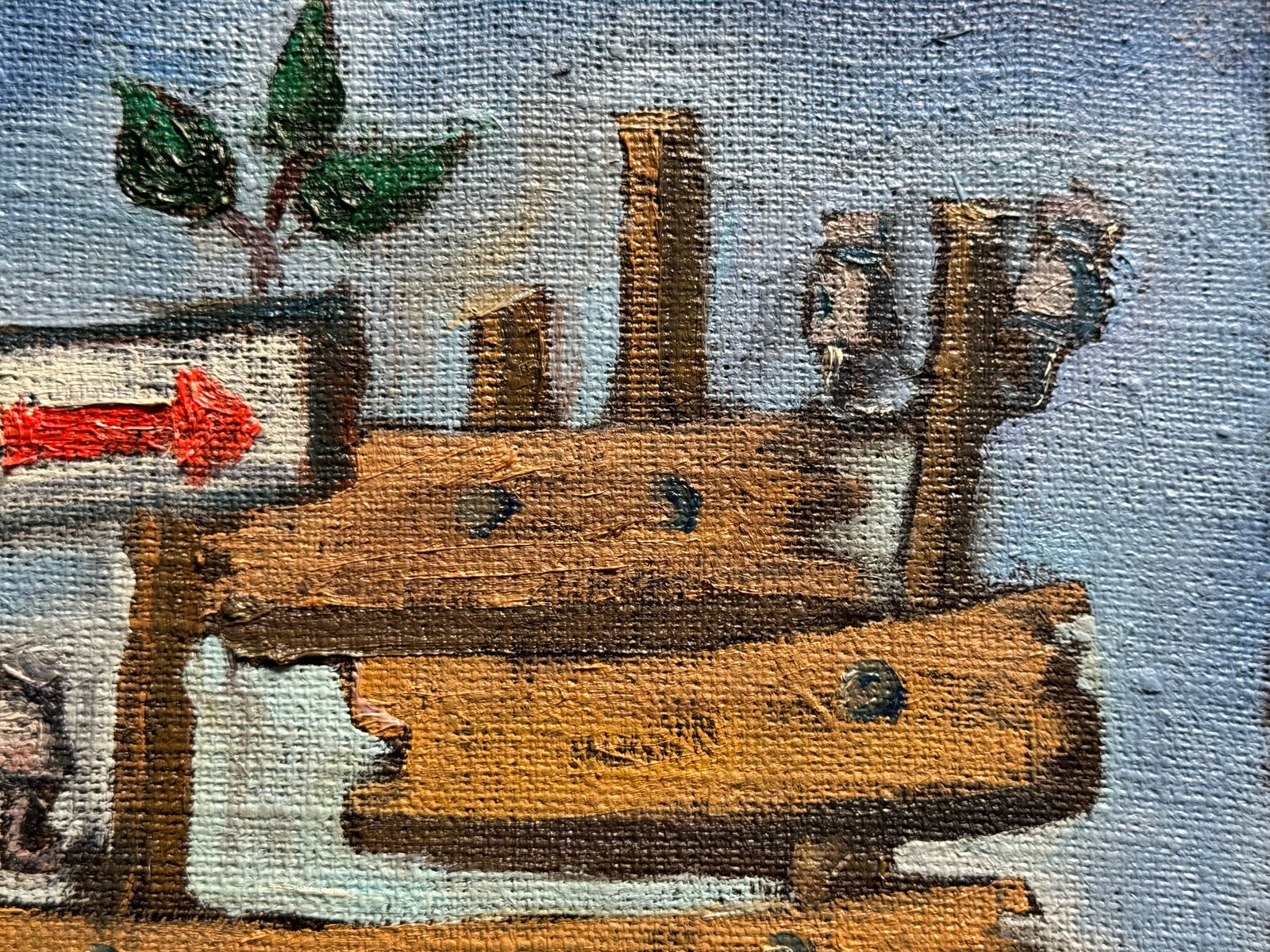 Oil painting with frame Bench K. Leonid - 7